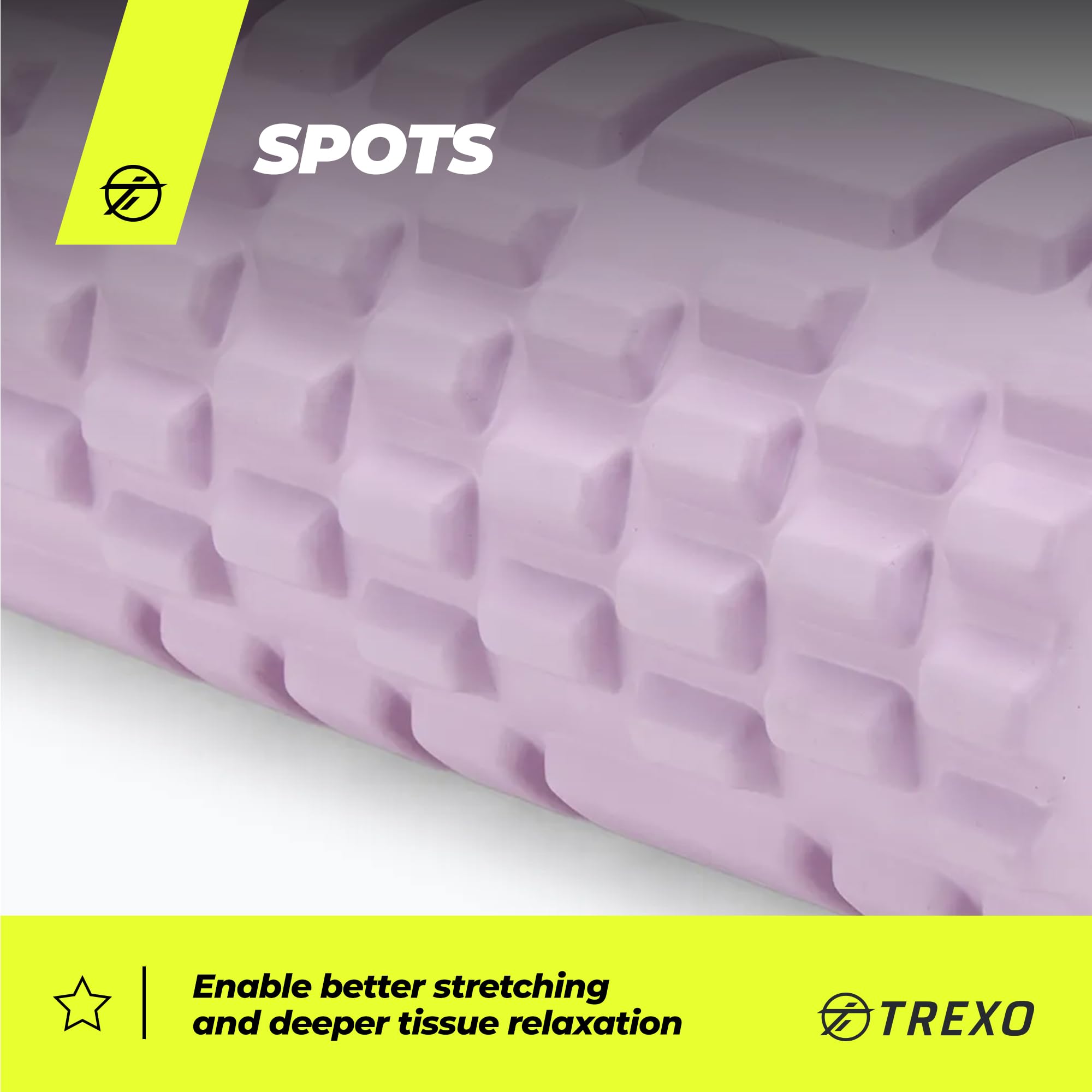 XTREXO wałek piankowy do treningu powięzi – ergonomiczny wałek do masażu z pianki EVA i PP – 33 x 14 cm – skuteczna regeneracja i odprężenie mięśni do jogi, pilatesu i sportów siłowych (fioletowy)