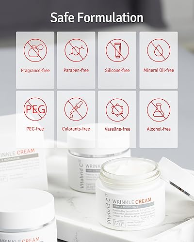 Miniatura 7 de VITABRID C12 Crema antiarrugas  Hidratante de recuperación de la piel que desafía la edad con péptidos, vitamina C, manteca de karité, reparación de