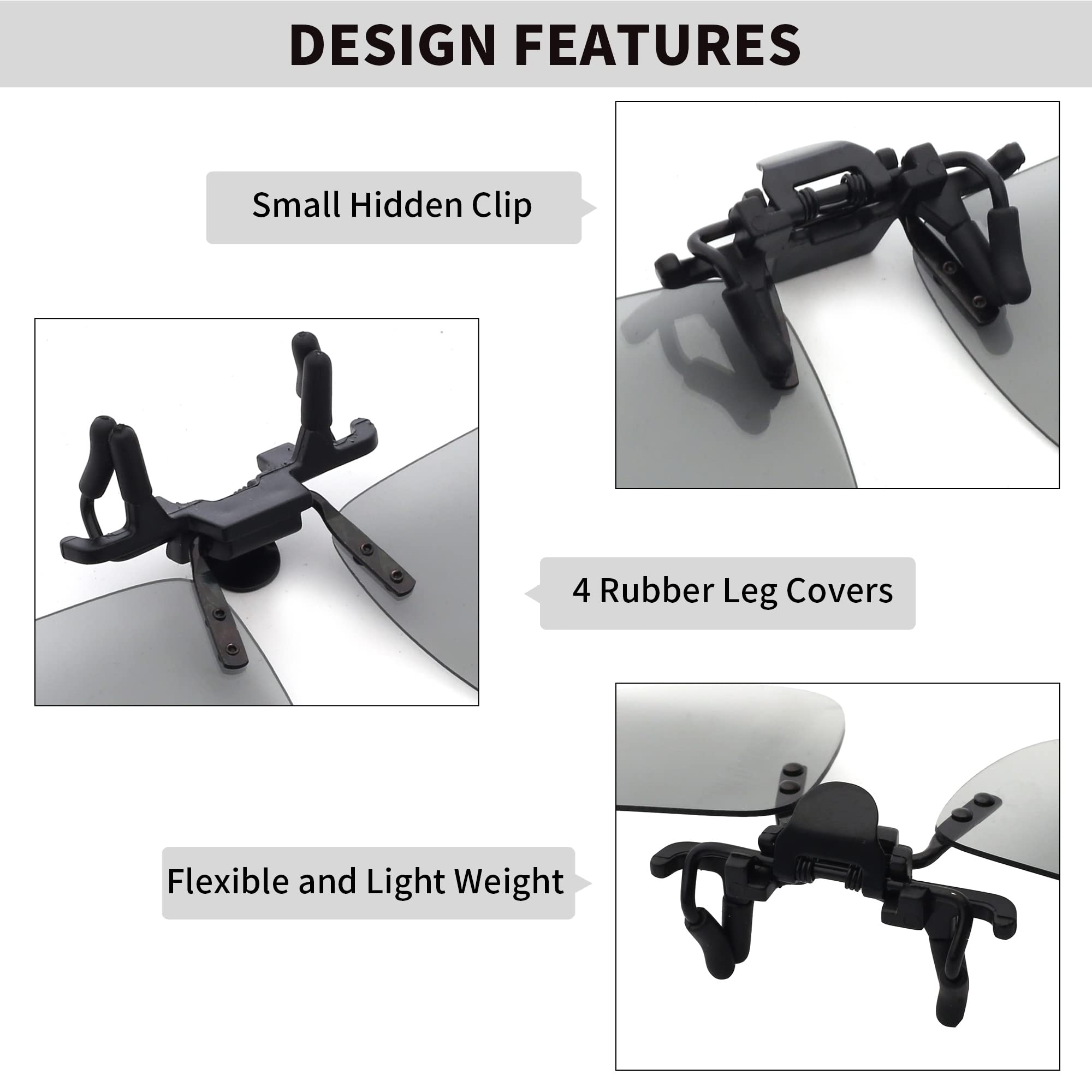 JM Clip Occhiali da Sole Polarizzata con Lenti Flip Up Senza Montatura per Occhiali da Vista…