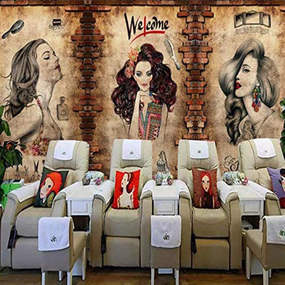 Fond Mural De Barre 3D à La Mode Fond Créatif Pour Salon De Coiffure Papier Peint étanche Et étanche à L'humidité