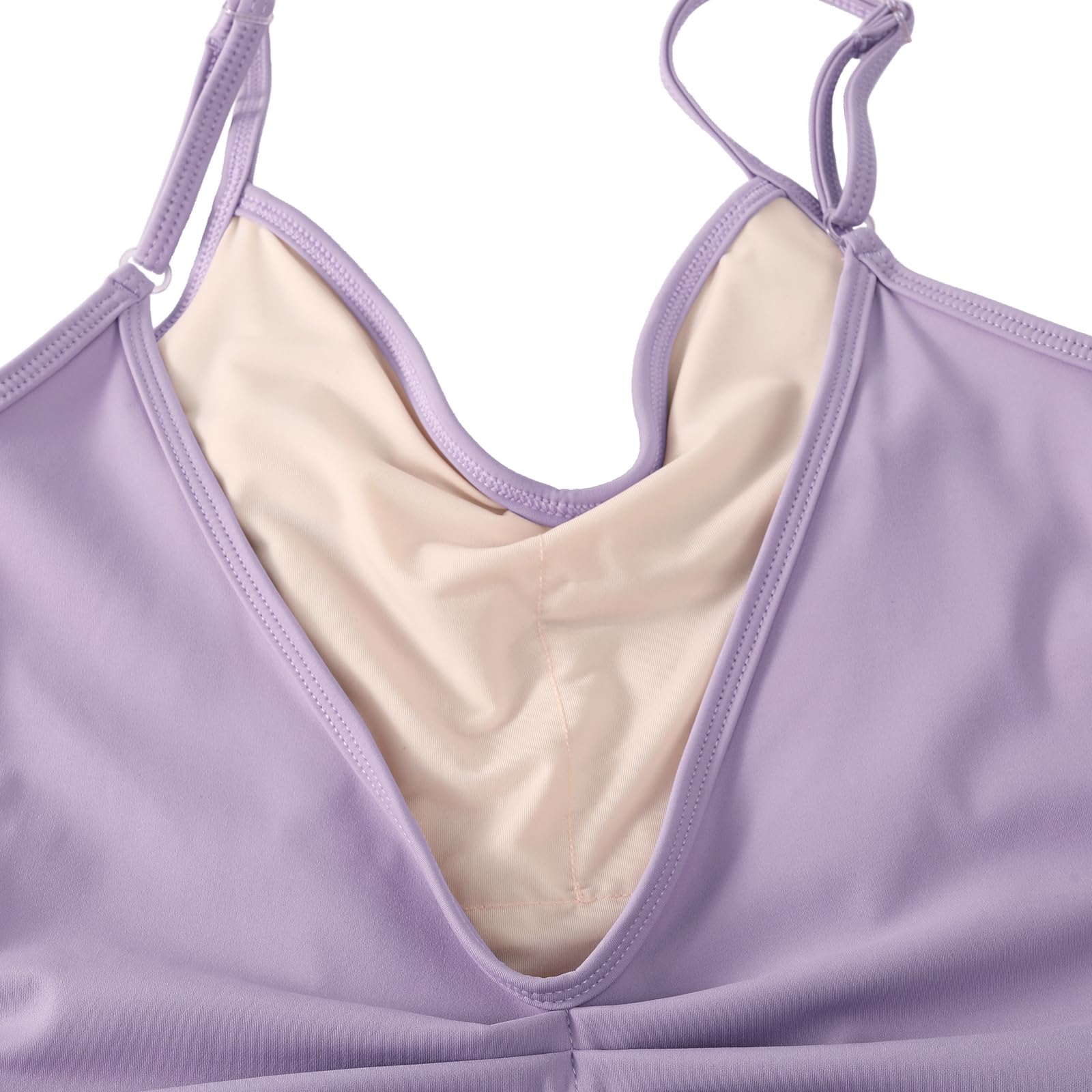 HROYL Femme Justaucorps de Ballet Danse Gymnastique Sans Manches Body de Danse Classique Leotard, C11-Violet pale,S