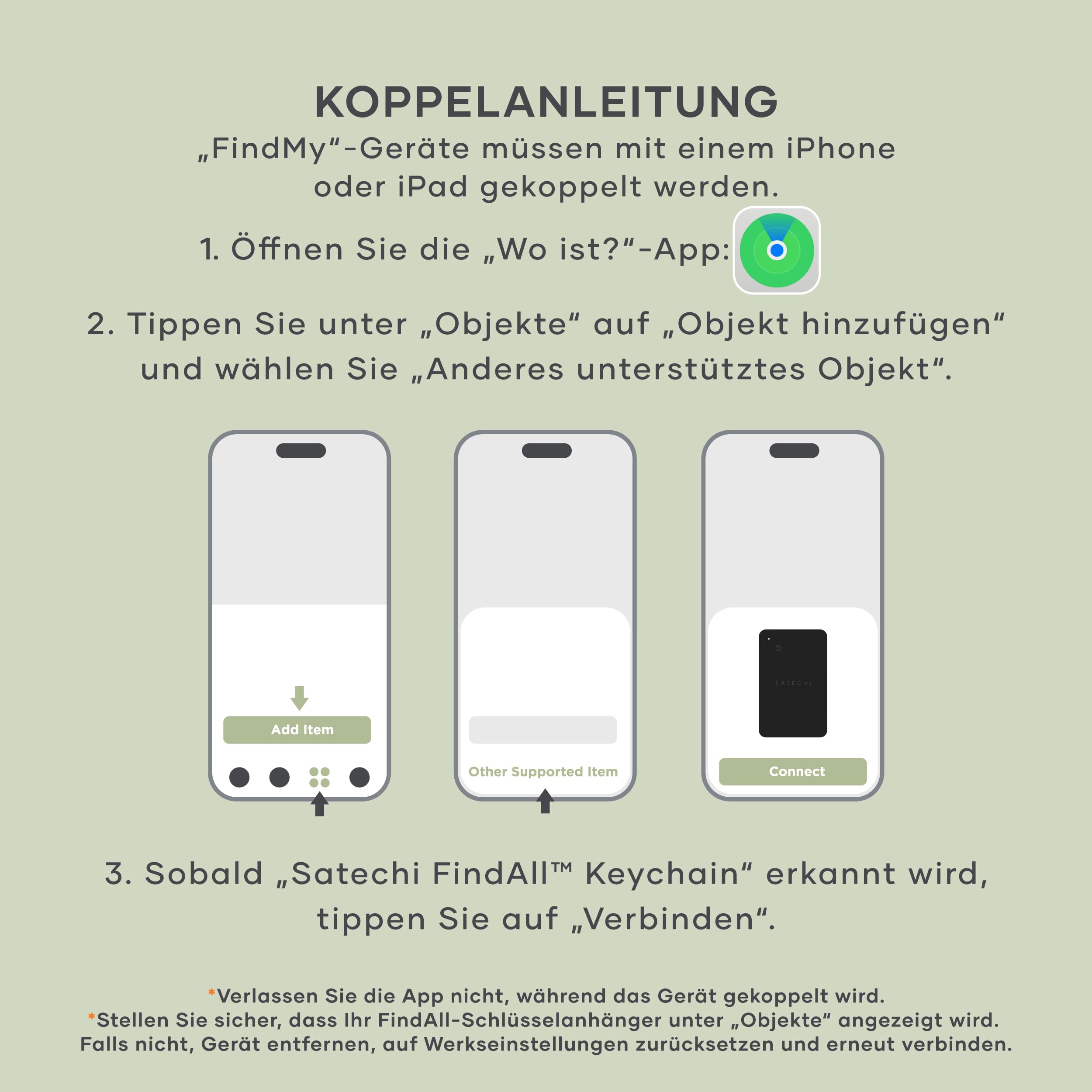 SATECHI FindAll Schlüsselanhänger mit Find My, Tracker, Ortung, Standortverfolgung, kabellos aufladbar, Trennungsalarm, lauter Signalton, kompatibel mit iPhone, iPad, Mac – Schwarz