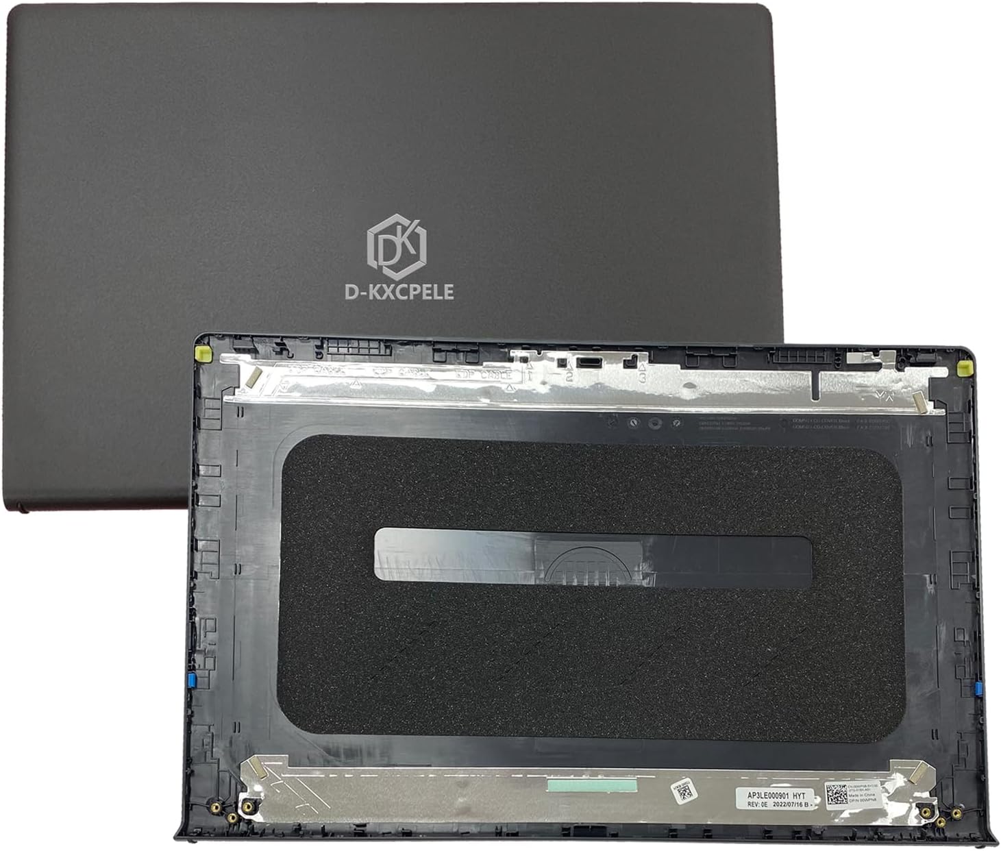 Replacement Laptop LCD Back Cover Top Case Rear Lid with Hinges and Front Bezel Frame for Dell Inspiron 15 3510 3511 3515 00WPN8 0WPN8 09WC73 9WC73 AP3LE000901 Black