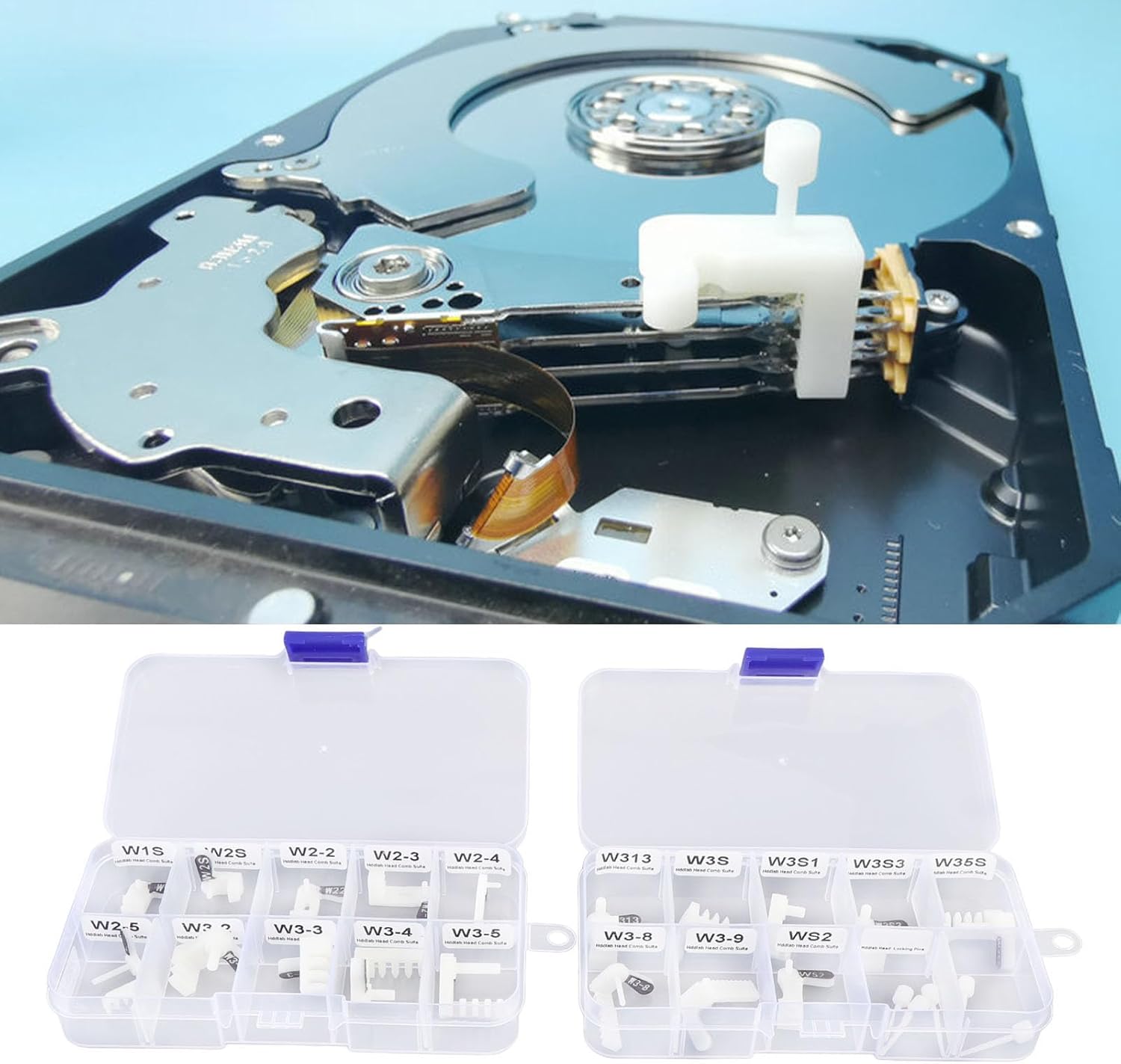 Walfront HDD Repair Tools Hard Drive Data Recovery Kit Combs Magnetic Head Replacement Tool Disk