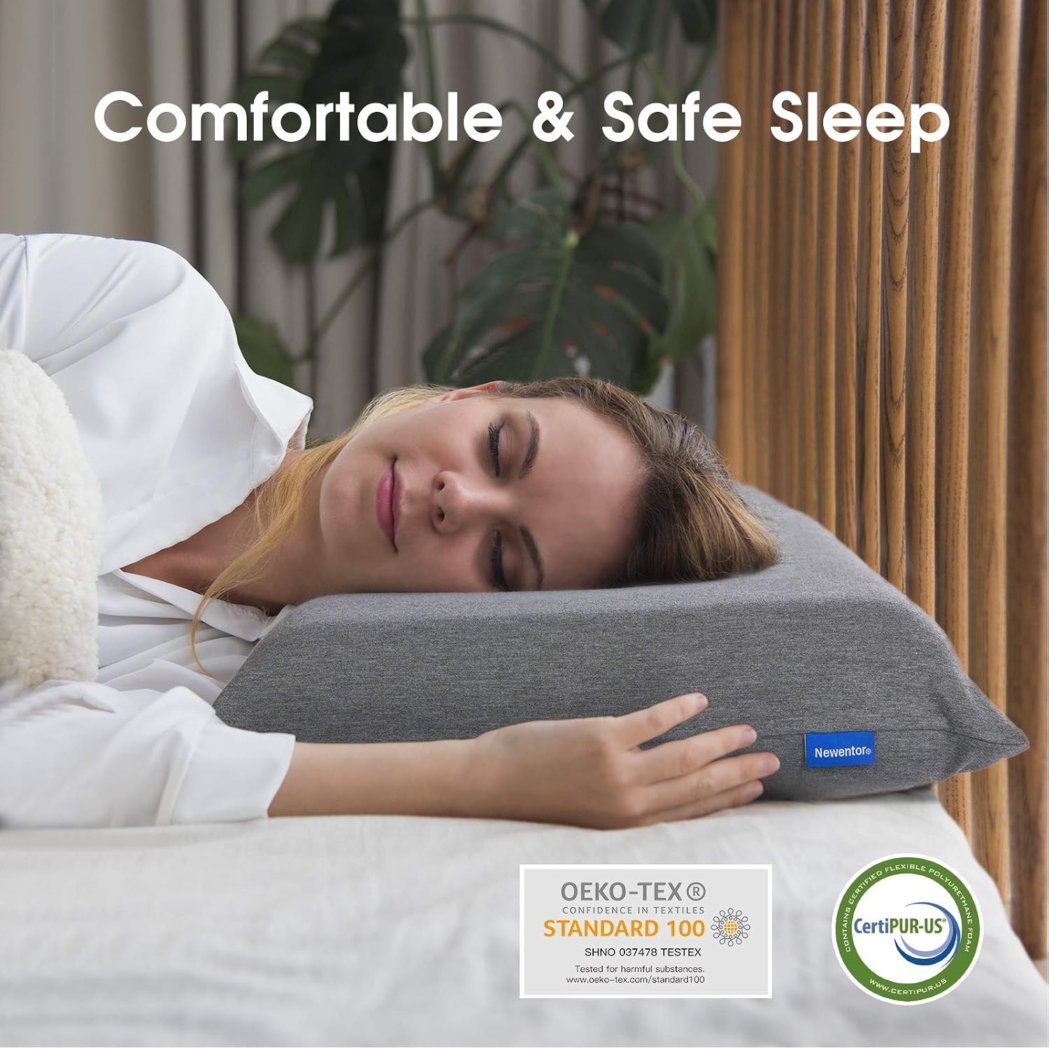 Newentor Soft & Firm 2-Sided Memory Foam Pillows, Side Sleeper Pillow with Creative Neck Support, Cervical Pillow with Washable Pillowcase, Neck Pillow for Sleeping, King Size Pillows Queen Pillows