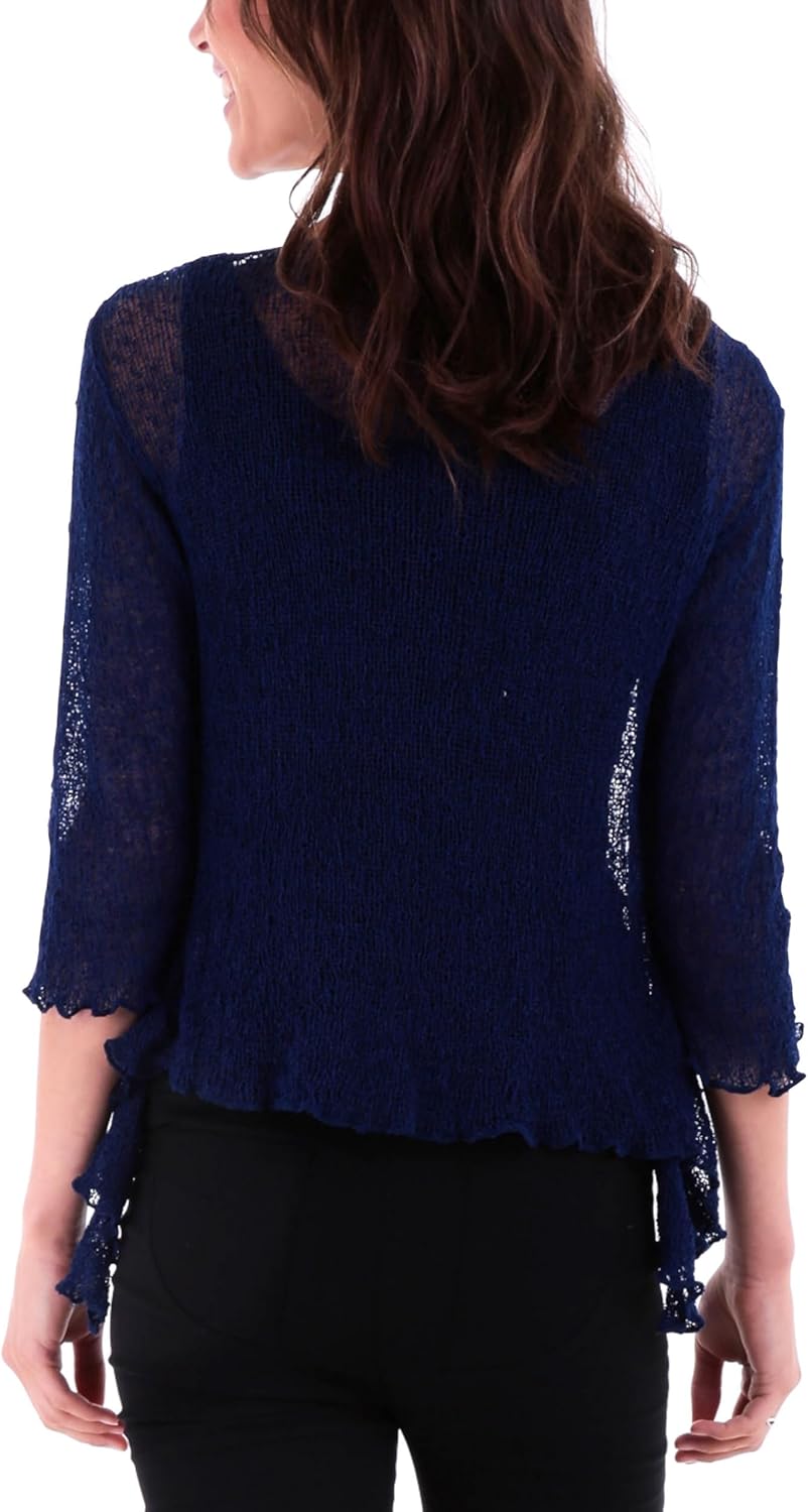 SHU-SHI Sheer Shrug for Women Mesh Knit Cover Up Lightweight Dressy Cardigan for Summer Tie Top Wrap - Image 6