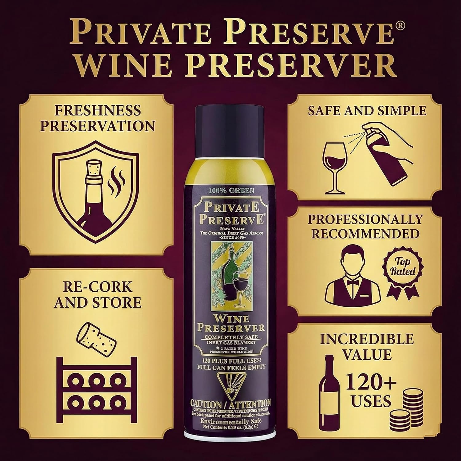 Private Preserve Wine Preservation System, Set of 4 by Private Preserve