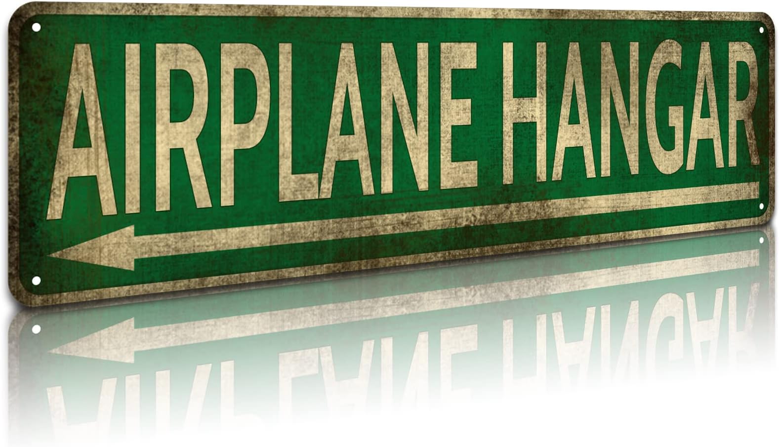 KooLL Airplane Hangar Slim Tin Sign Street Funny Metal Sign Wall Decor for Bedroom Home Bar Garage Art Gift 4" by 16"