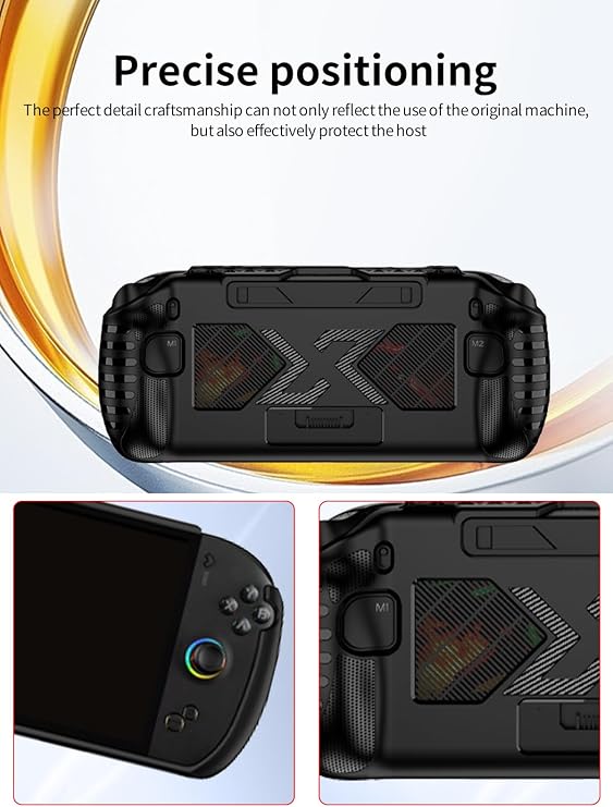 OneXPlayer OneXFly Apexハンドヘルドゲームコンソール用クリアケース、WUNIAKの厚みのあるアップグレードデザイン、傷防止、耐久性のある保護ゴム製TPUカバーブラック