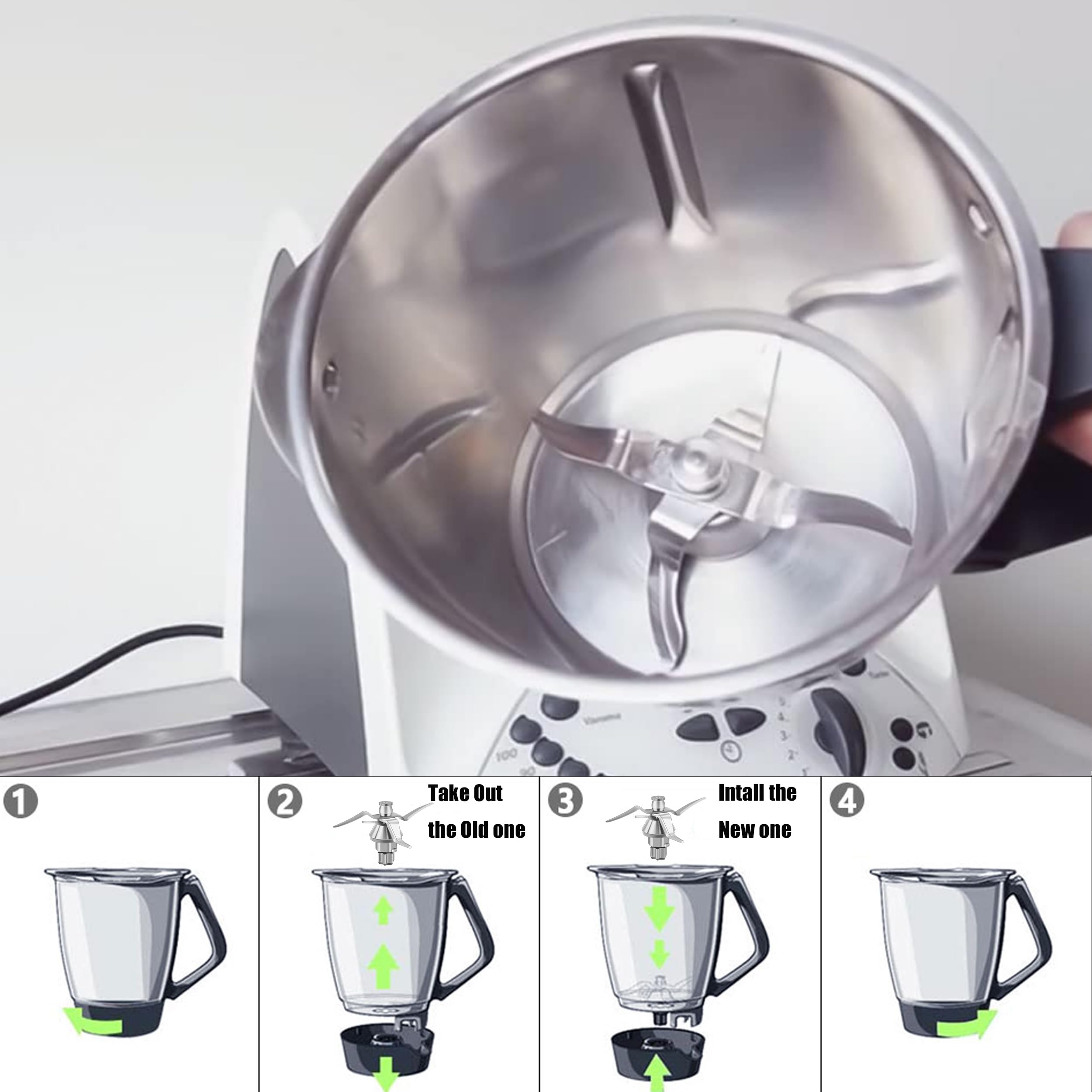 Gruppo Coltelli Lame compatibile per Vorwerk Thermomix Bimby TM31 TM 31 Base Resistente in Metallo e Lama Affilato in Acciaio Inox