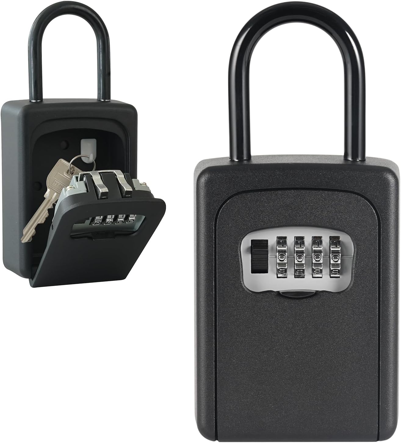 CARL Office Equipment CKB-S01-K Key Box, Key Storage Box, Key Security, 4-Digit Combination Lock, Hanging Type, Black, Japanese Manufacturer