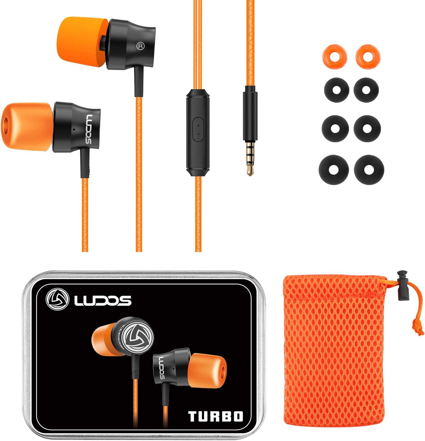 Huawei per Samsung Nuovo Memory Foam LUDOS TURBO Auricolari In-Ear Cuffie  Ergonomiche alla Moda Cuffiette con Microfono Cavo Resistente iPhone Bassi  lencicol Cuffie In-Ear Cuffie