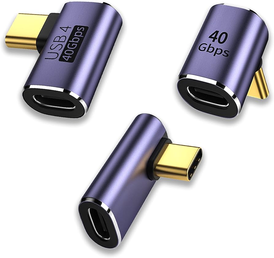 Type C 変換 アダプター 左右 90° L字 USB Cオス対メス USB Type-C 角度 変換アダプタ タイプC 90度横向き オス-メス L字型