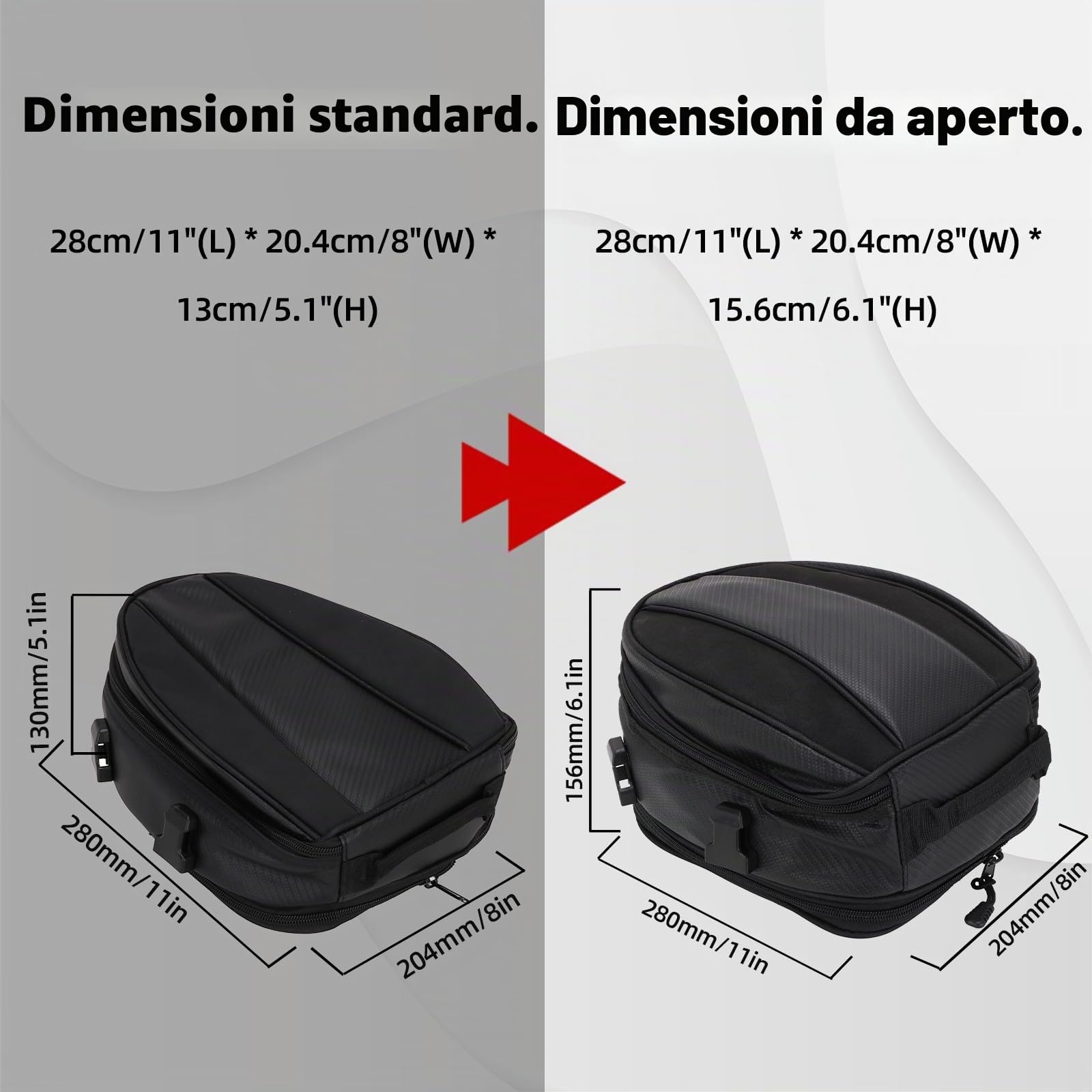 Borsa Moto Posteriore Multifunzione in Pelle Ecologica Poliuretano