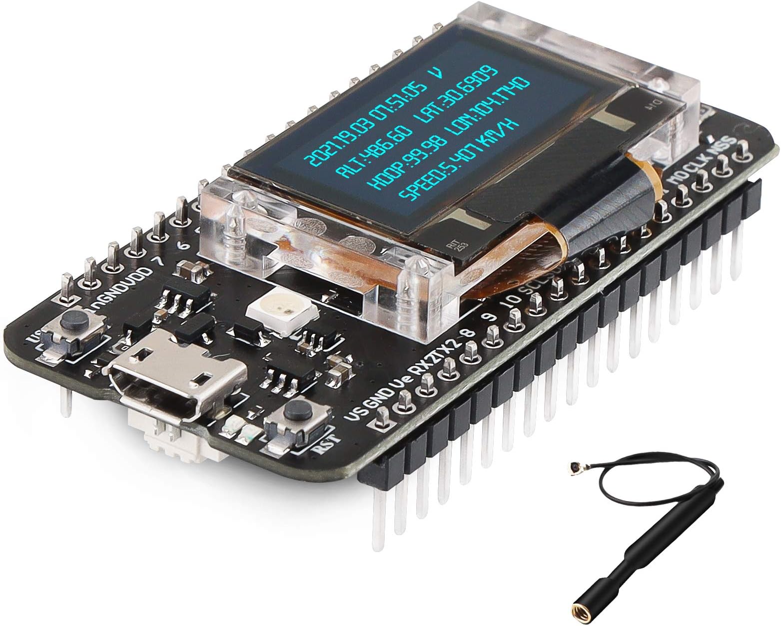 MakerFocus LoRa GPS Module LoRaWAN 868 915mHz Development Board LoRa Kit Ultra Low Power Design CP2102 SX1262 ASR6502 Chip with 0.96 inch OLED Display and Antenna for Arduino and Intelligent Scene