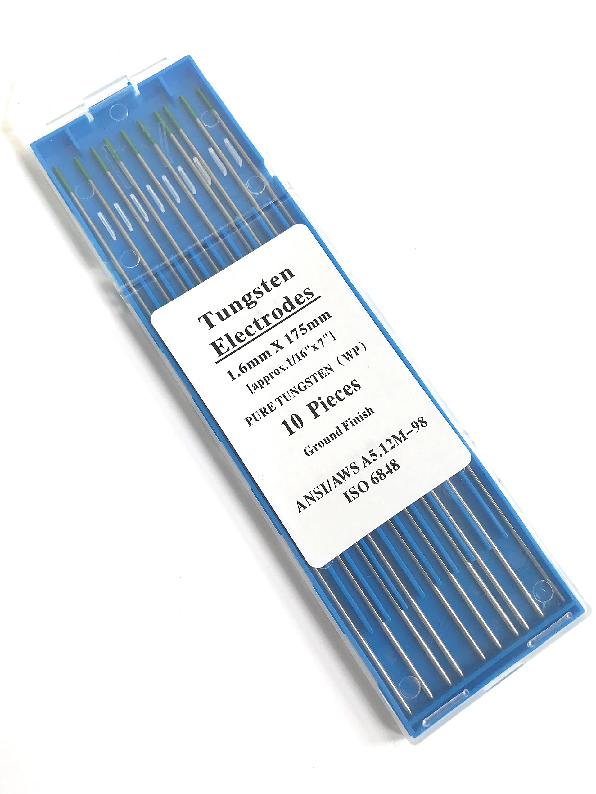 VECTOR WELDING Electrodos de Tungsteno 10 unidades 1,6 mm x 175 mm Verde | Aguja de tungsteno electroeda de soldadura, 175 mm, 20 verde