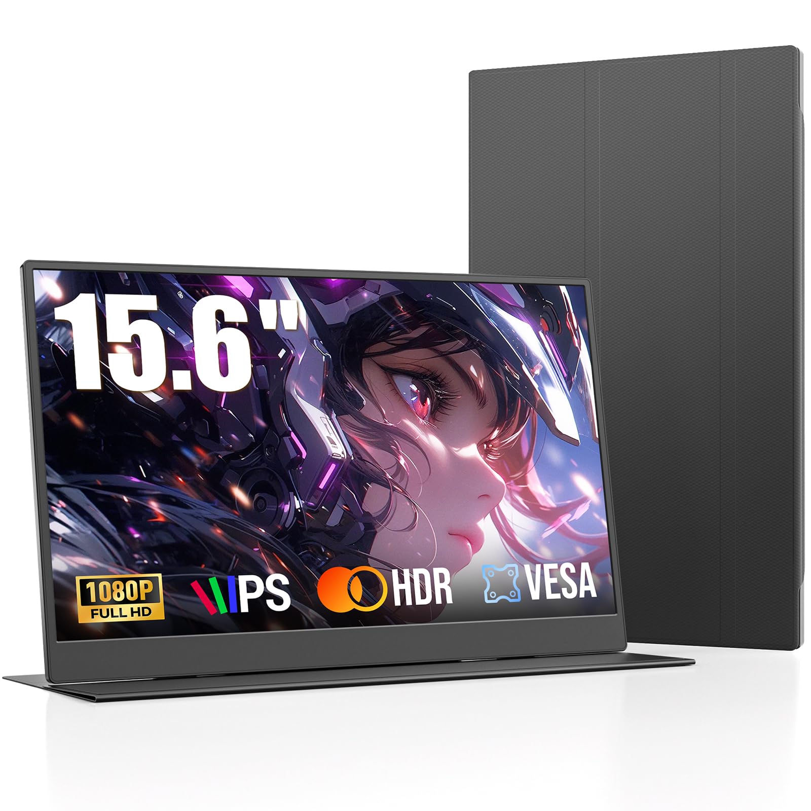 Dopesplay Portable Monitor, 15.6" 1080P FHD Second External Monitor with Carry Case, Travel Monitor with USB-C Mini HDMI Port, Compatible with Laptop/Mac/PC/Gaming Device