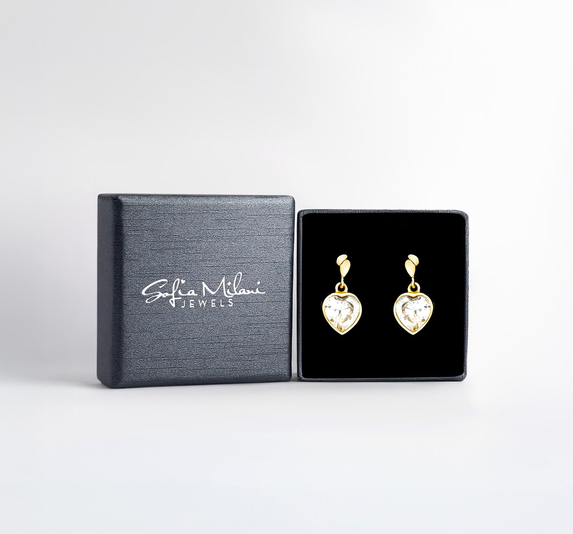 SOFIA MILANI - Orecchini da Donna in Argento 925 - con Pietra Zircone - Orecchino a Perno a Cuore