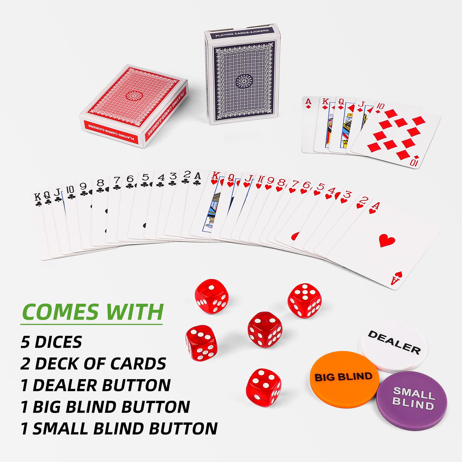 Homwom Poker-Set 300-teilig Laserpokerchips Aluminiumkoffer