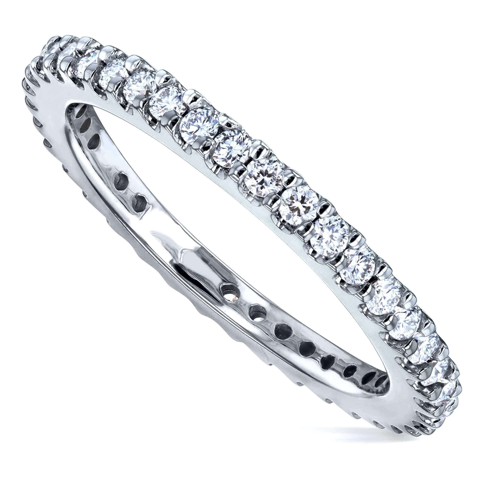 1/2 Carat Natural Diamond Eternity Gold Band - white-gold / 6.0