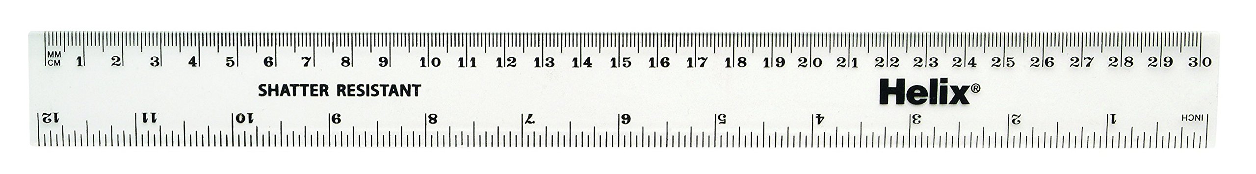 Helix J61050 30 cm, metrico/imperiale, righello, colore: trasparente (confezione da 100)