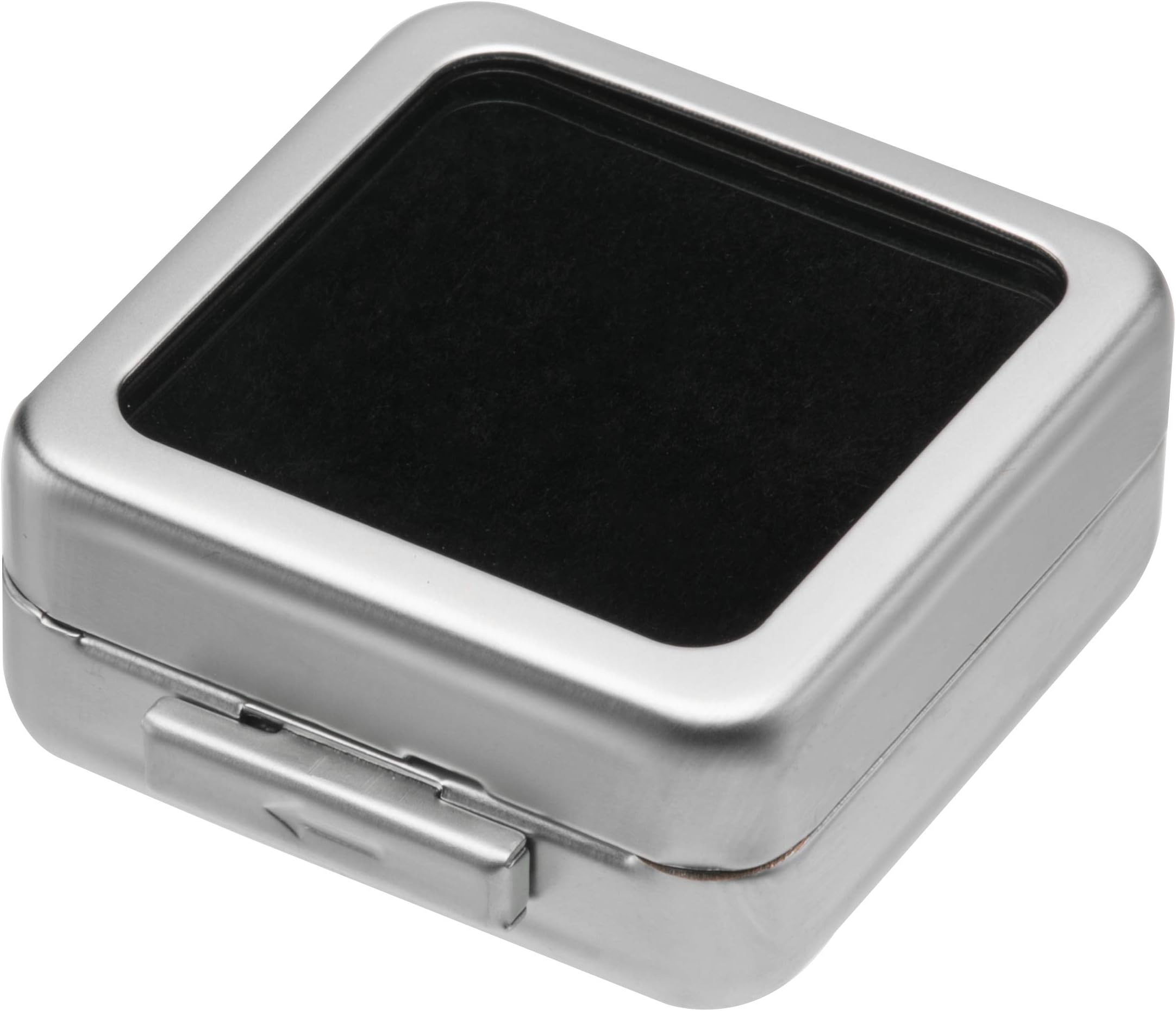 Giftop Glass Top Loose Diamond or Gemstone Display Box Case Holder Show Container Metal (Silver Small)