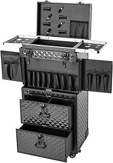 Estuche de tren de maquillaje grande con cerr...