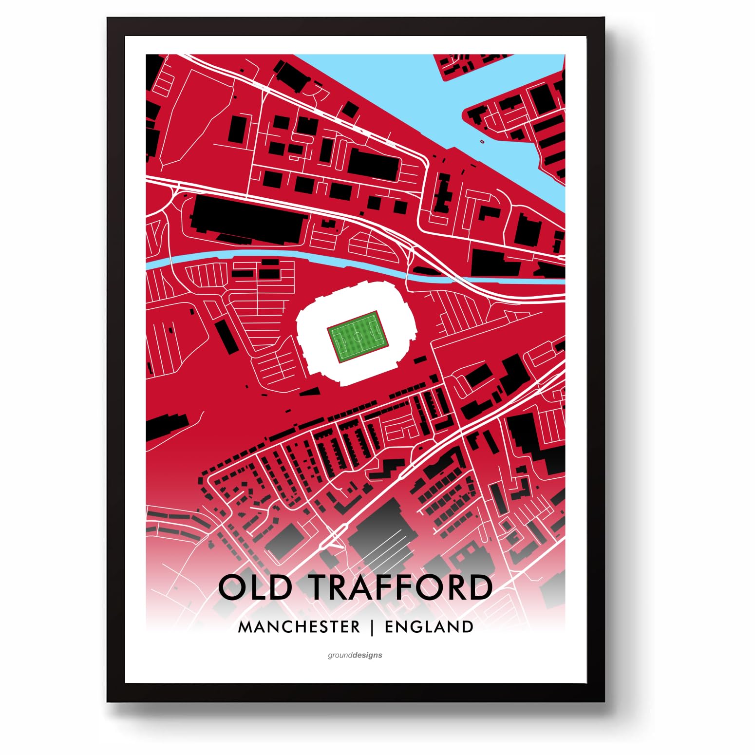 MAN UNITED Football Gift OLD TRAFFORD Manchester Stadium Unframed Art Map A3 Print MUFC