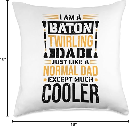 Miniatura 5 de Baton Twirler Father & Majorette Twirl Dancer Like A Normal Dad, Baton - Almohada giratoria, 16 x 16 pulgadas, multicolor