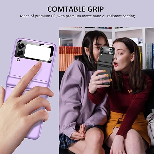 Miniatura 6 de TOPSEM Funda para Samsung Galaxy Z Flip 4 con protección magnética de bisagra y protector de cámara de lente integrado, a prueba de golpes,