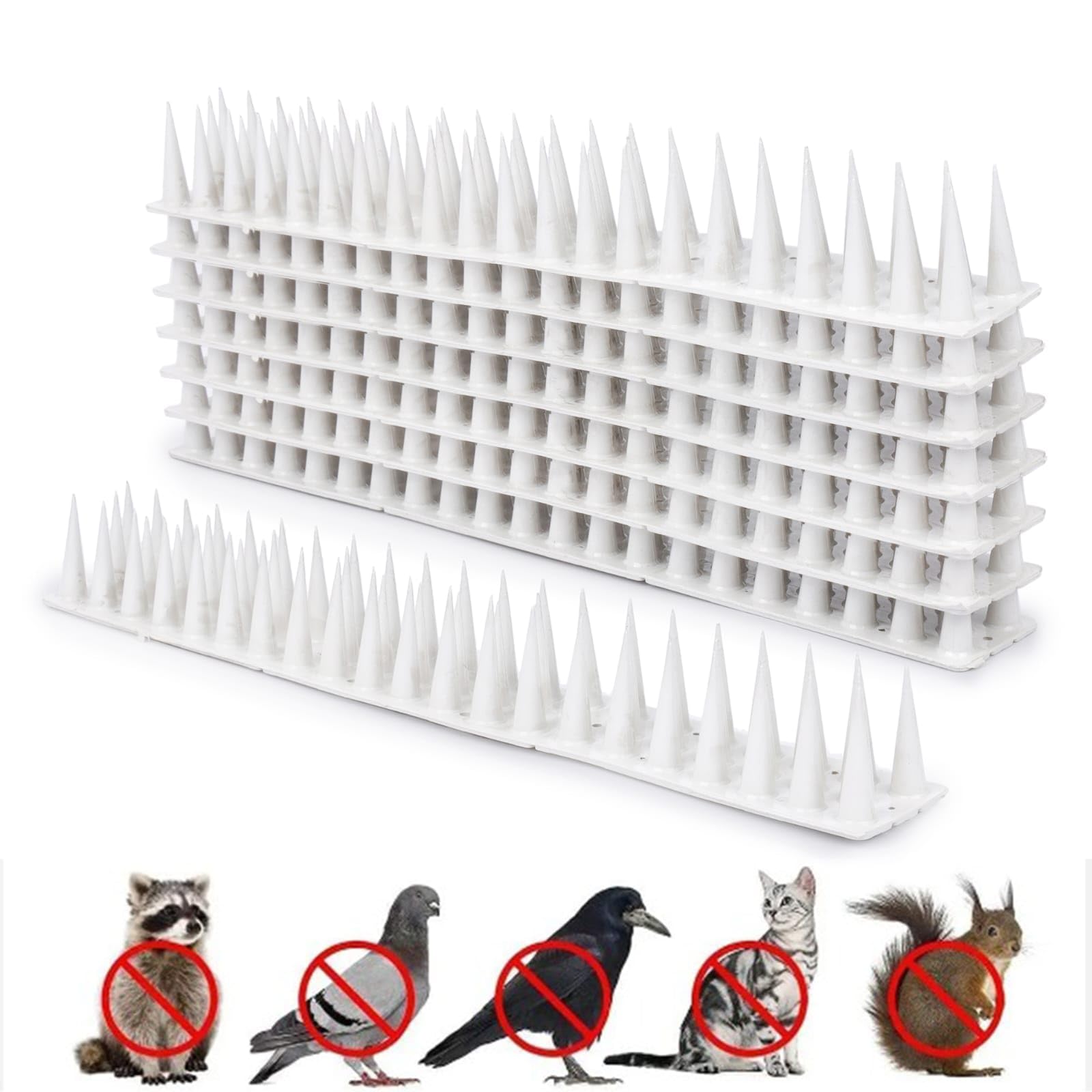 Anti-Bird & Animal Spikes – Pack of 10 | White | Weatherproof Deterrent for Pigeons, Cats, Monkeys, Crows & More | Easy Install for Balcony, AC & Windows-image-40