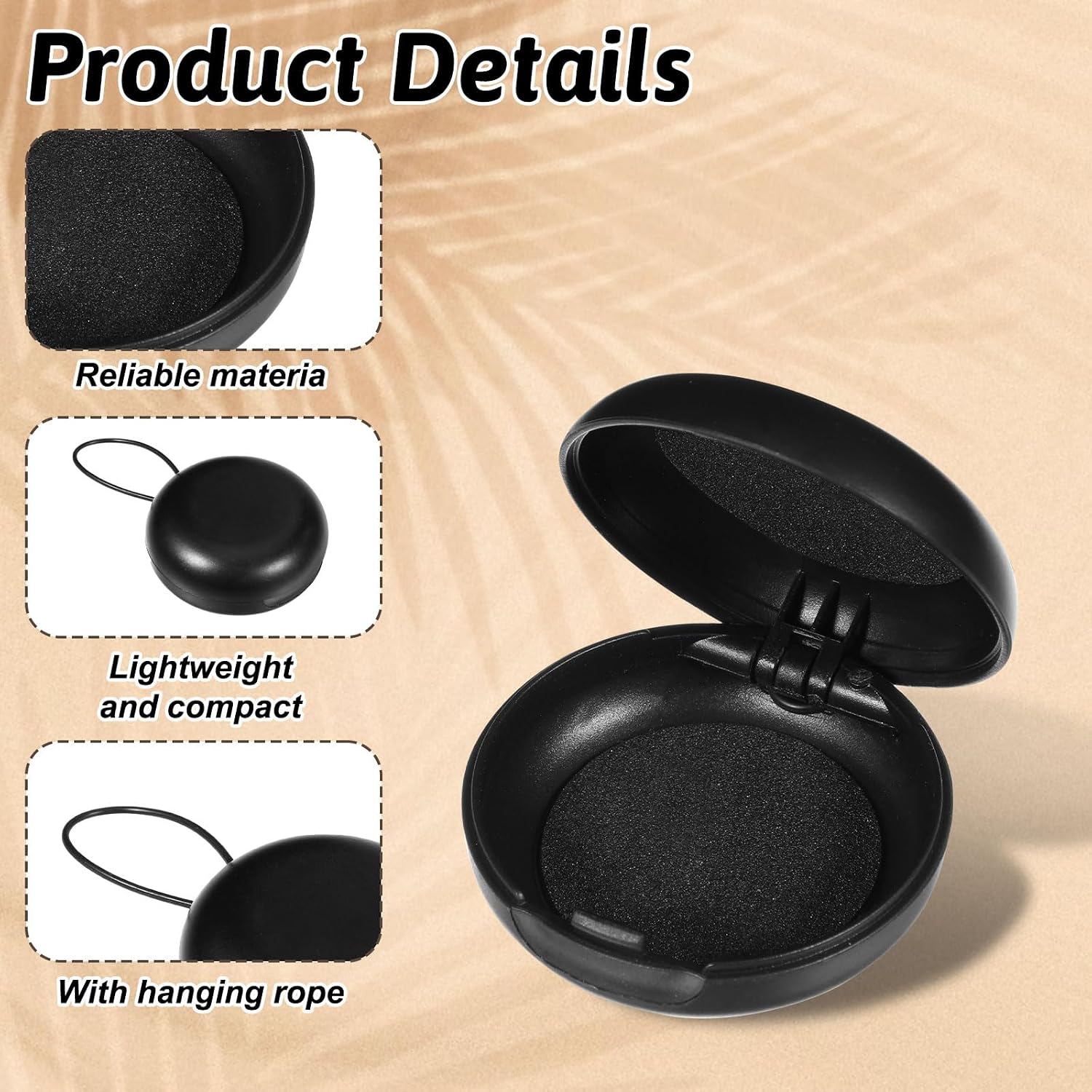4PCS Earplug Cases, Ear Plug Cases, Earplug Case, Earplugs Holder, Portable Mini Storage Case, Round Potable Ear Plug Holder Suitable for Business Trip, Outdoor Activities, Small Accessories (Black) image 3
