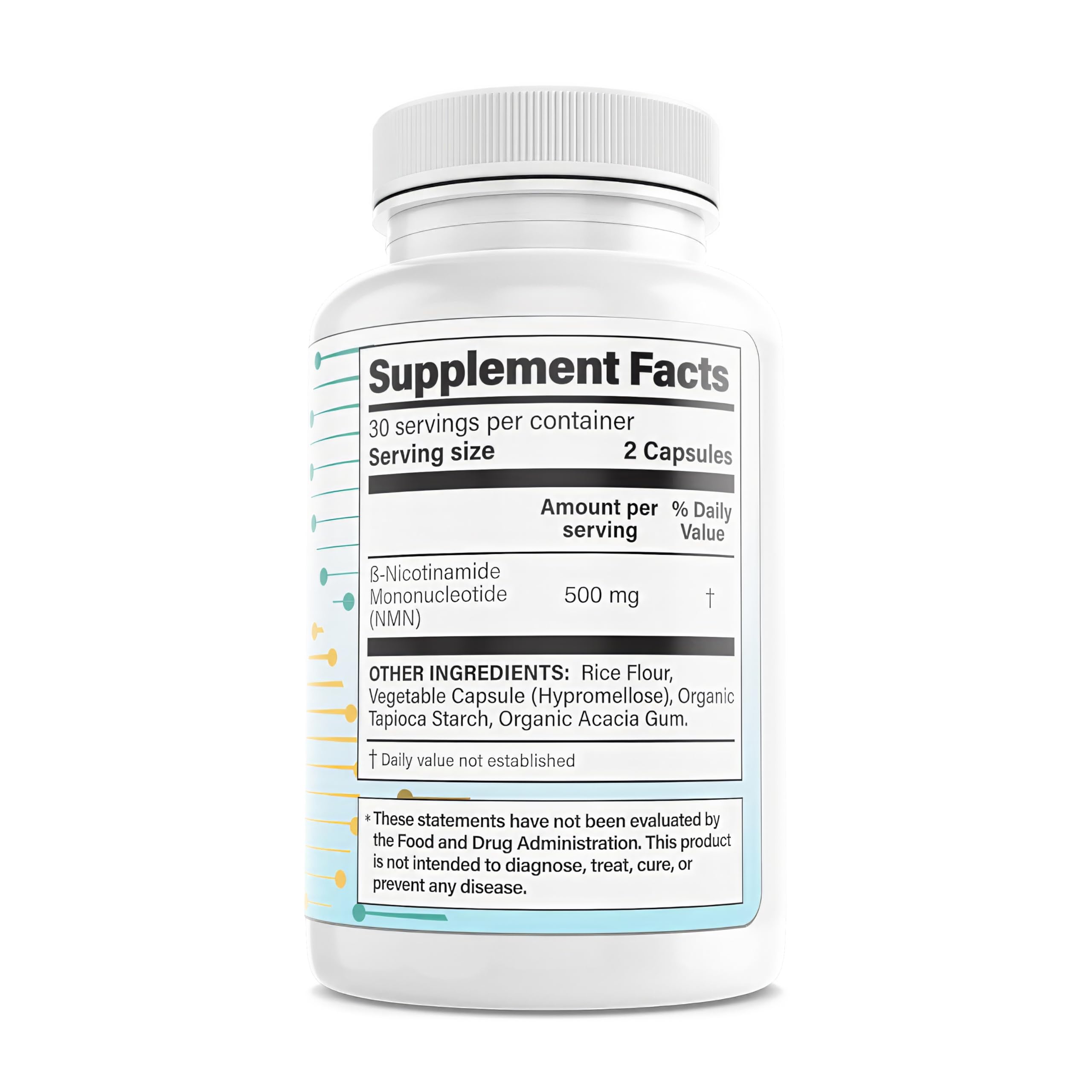 NMN 500mg Zero Synthetic Fillers Nicotinamide Mononucleotide 60 Ct — Amazon image 3