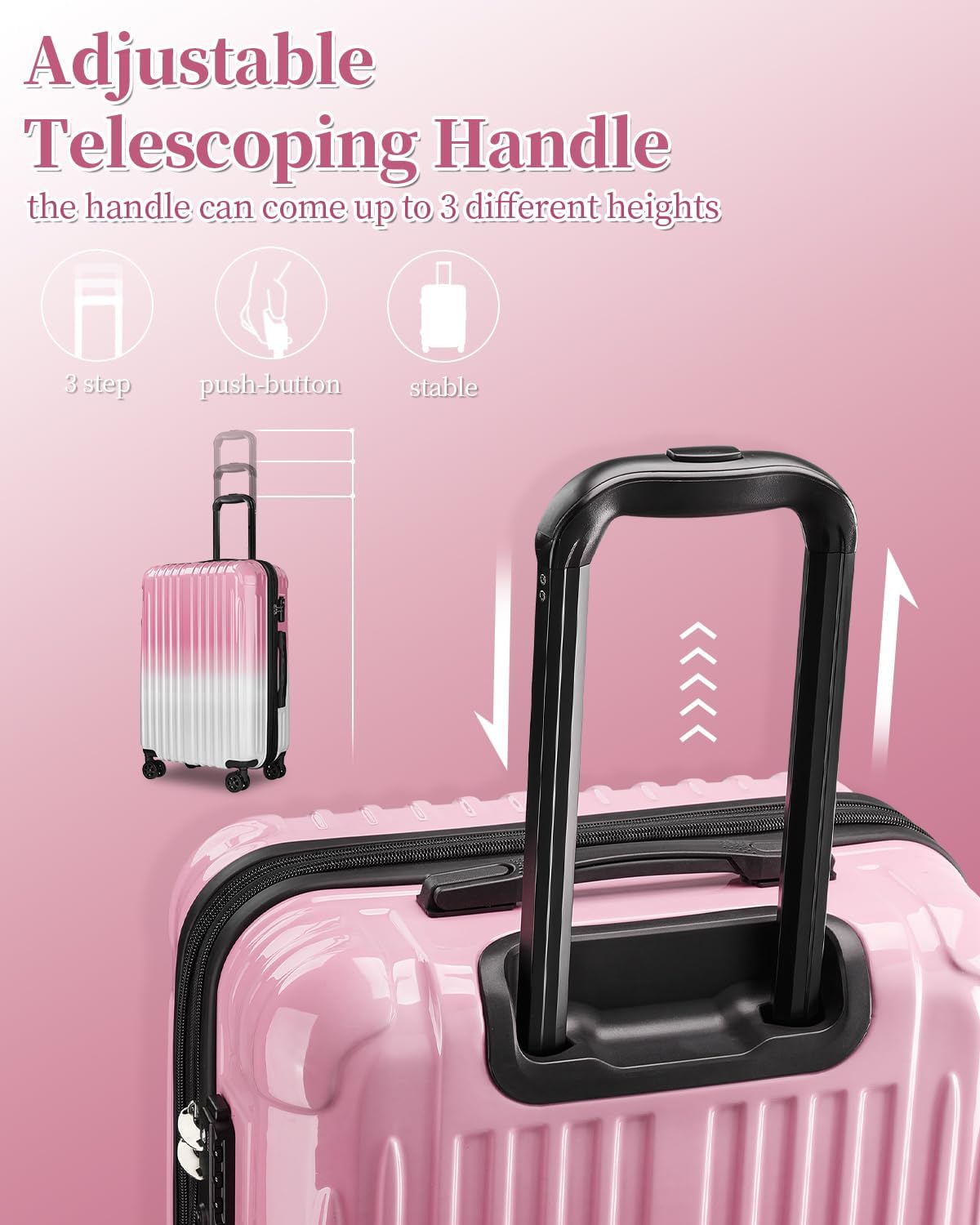 Carry On Suitcase, 20 Inch Carry On Luggage with Wheels, Hardside Large Suitcases with Wheels, TSA Lock - Image 2