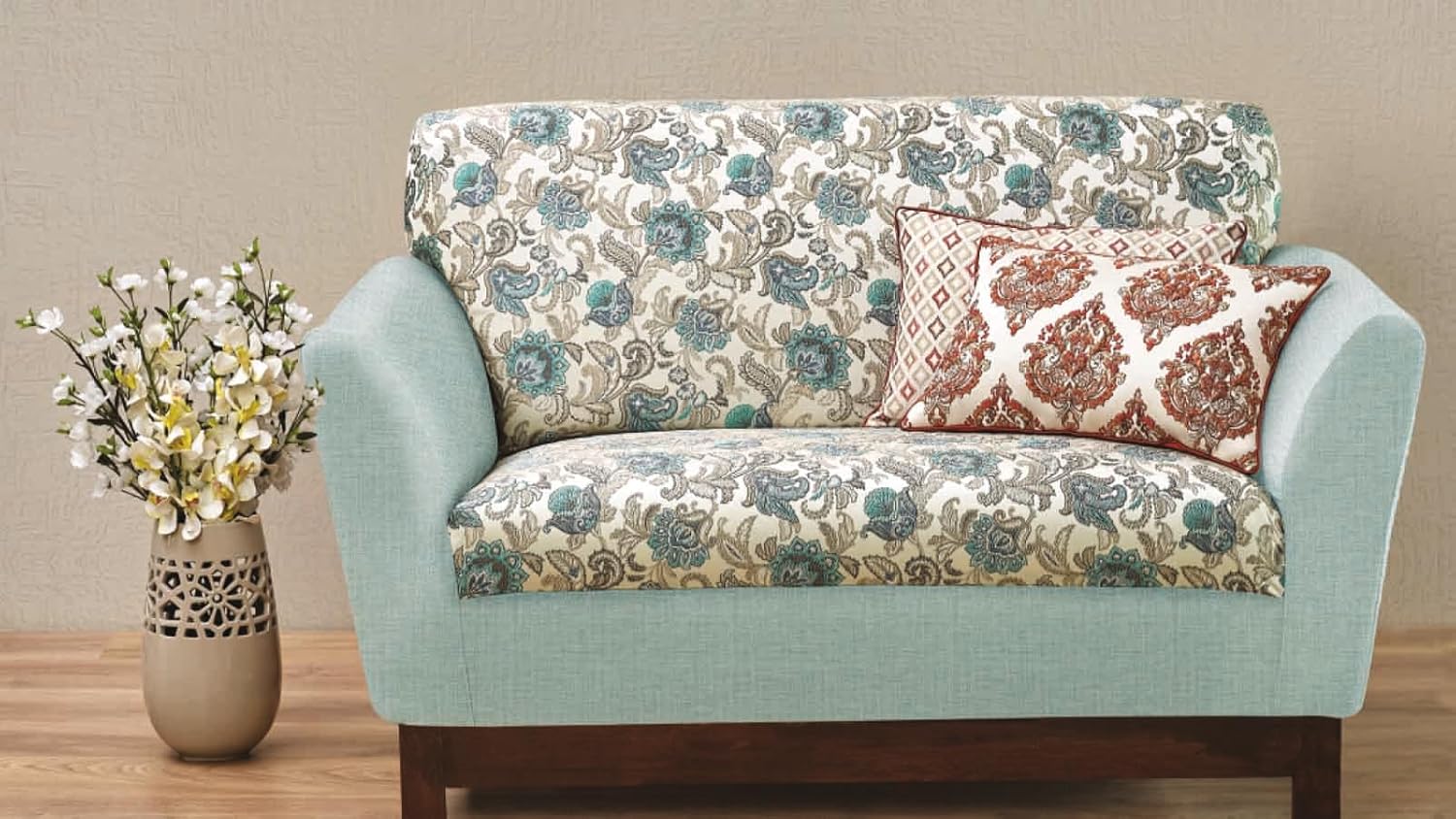 Luxurious Woven Jacquard Floral Design Furnishing Fabric for Upholstery, Window Treatments, Craft - Width 54 inches - Fabric by The Yard (Orangish Red)