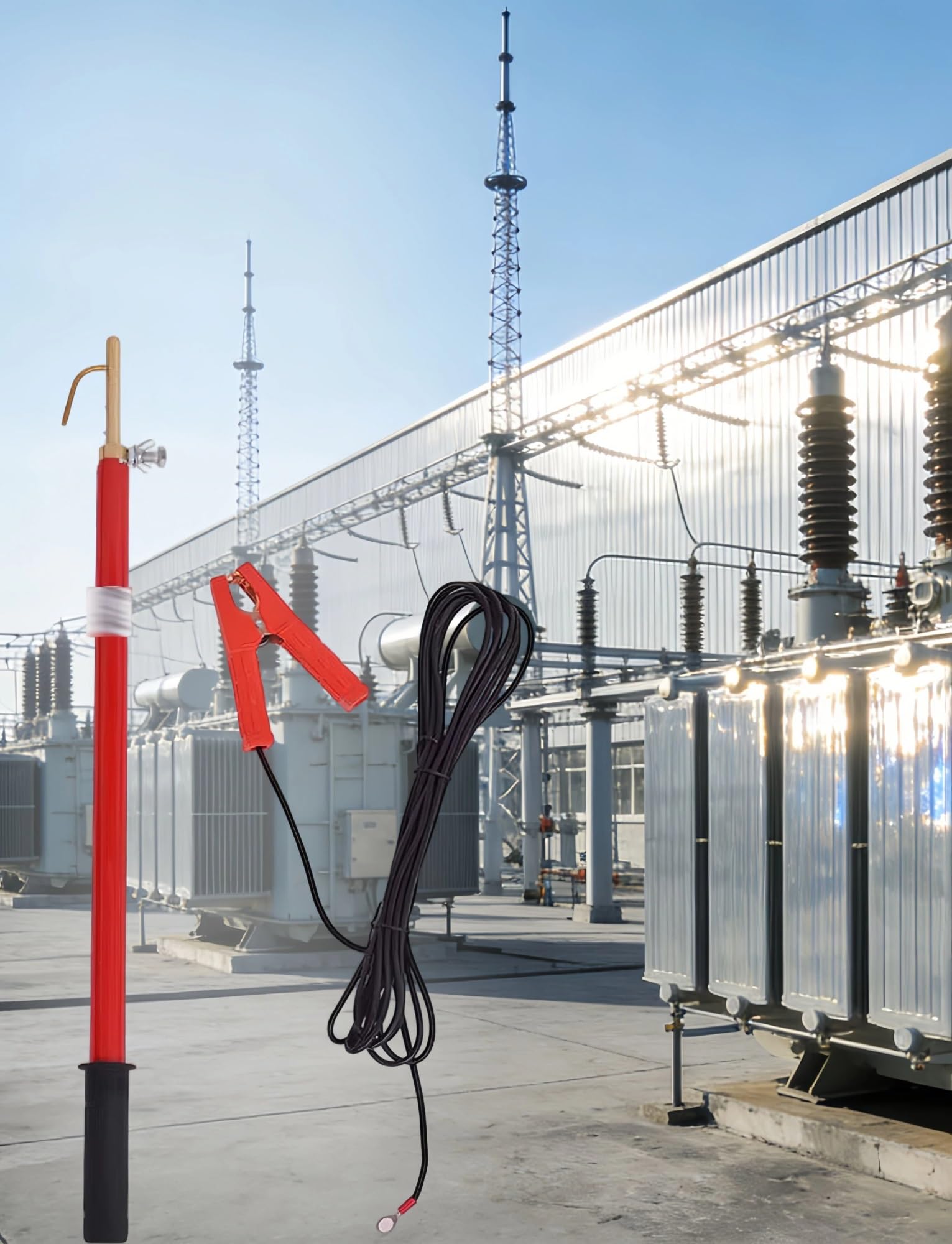 Pôle de décharge d'isolation rétractable de haute précision avec fil de mise à la terre