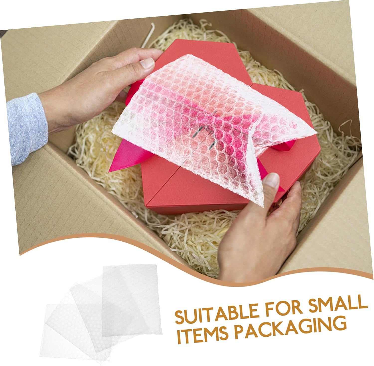CHILDWEET 100pcs Small Bubble Pouch Packaging Clear Protective Shipping Storage Bags for Small Business Moving and Packing Needs