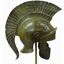 Bronze Attic Roman Great Helmet Marble Based Stand