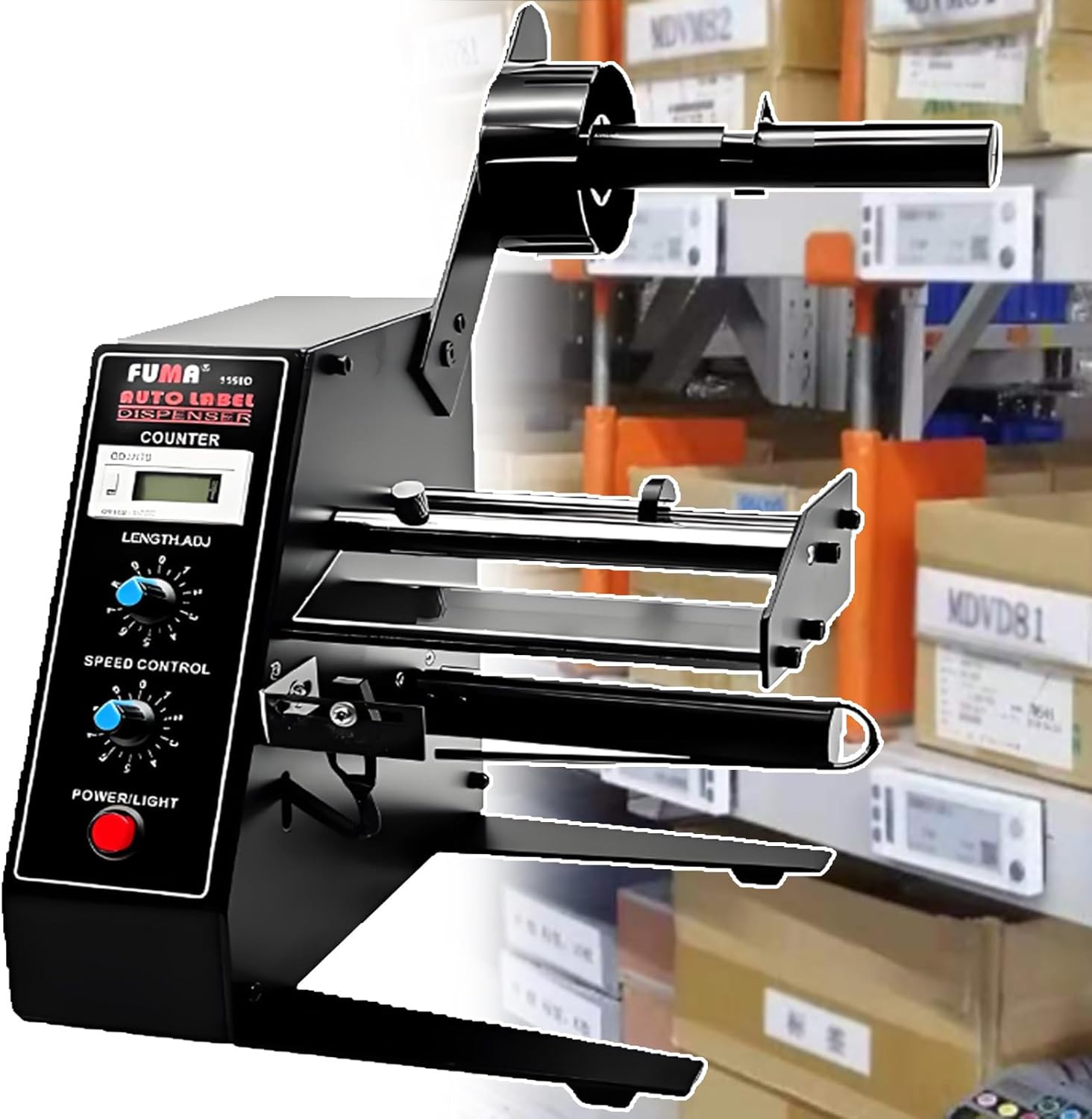 Commercial Automatic Label Peeling Machine,Automatic Labels Dispenser,Fiber Optic & Photoelectric Sensors,3-150mm Width Capacity,for Security Labels & Fast-Paced Environments Optical