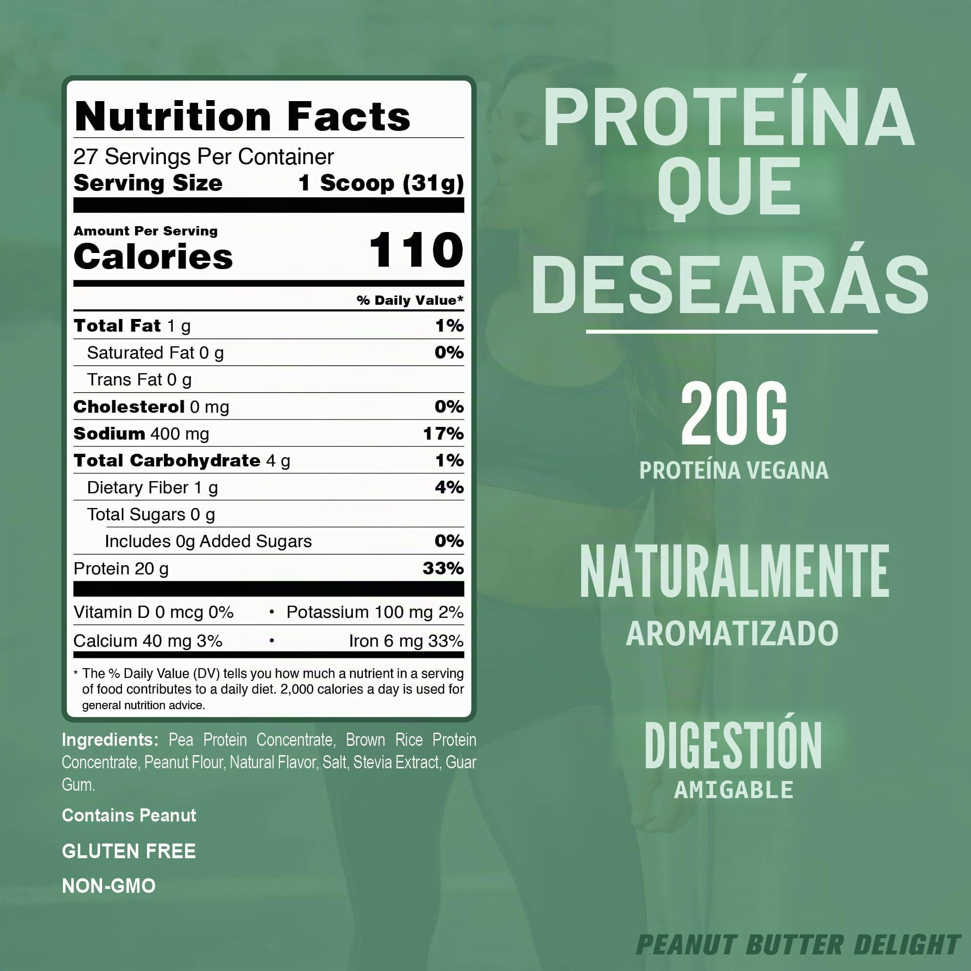 PEScience Select Protein Vegan Series, Peanut Butter Delight - 837G 980 g | Proteína en polvo a base de plantas, mezcla de guisantes y arroz integral, sin lácteos, sin lactosa, sin gluten