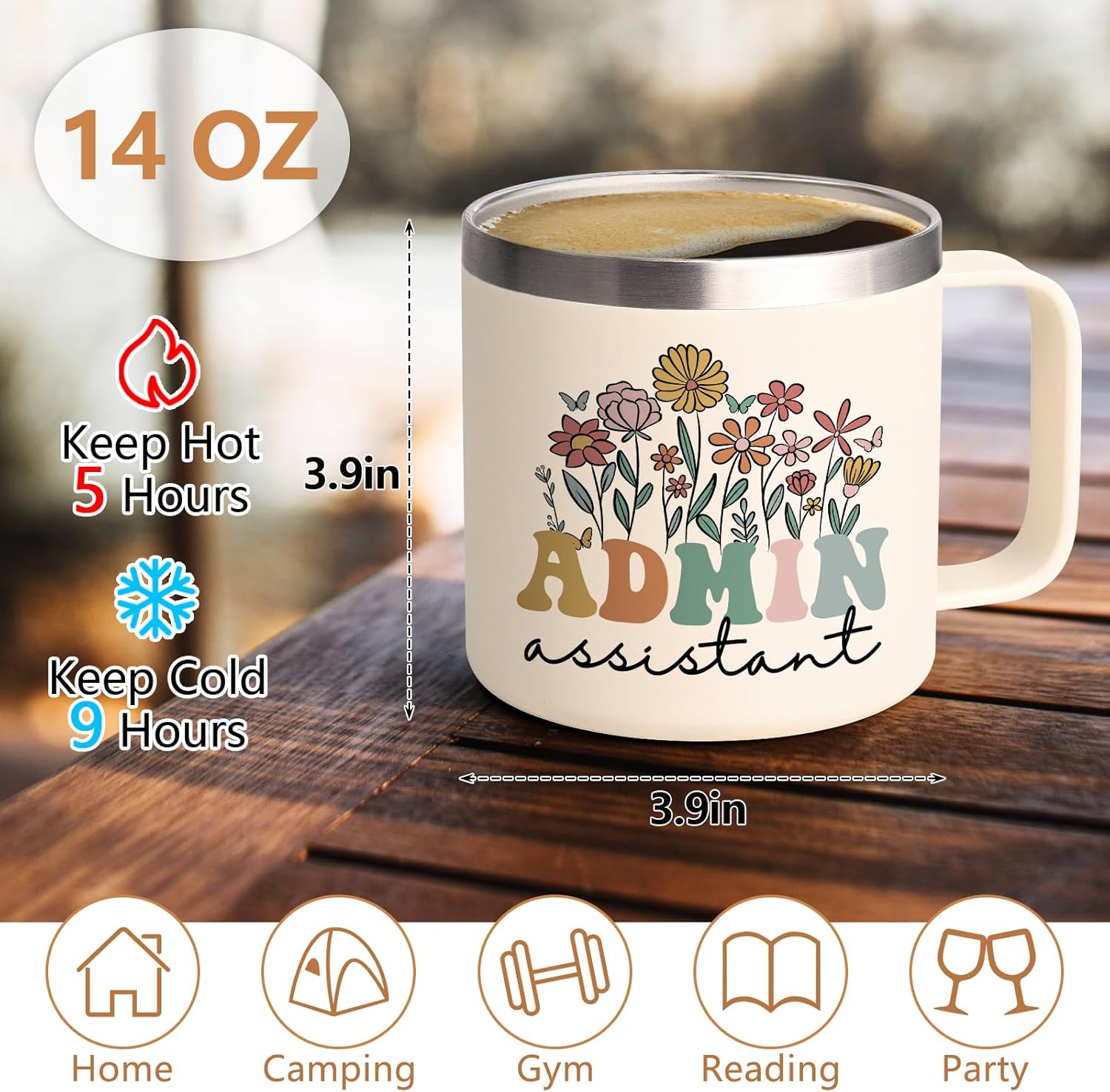 Administrative Assistant Gifts for Women, Coffee Mug for Administrative Professional Day Birthday and Christmas, 14oz Stainless Steel Insulated Coffee Mug for Administrative Assistant, Creamy White - Image 4