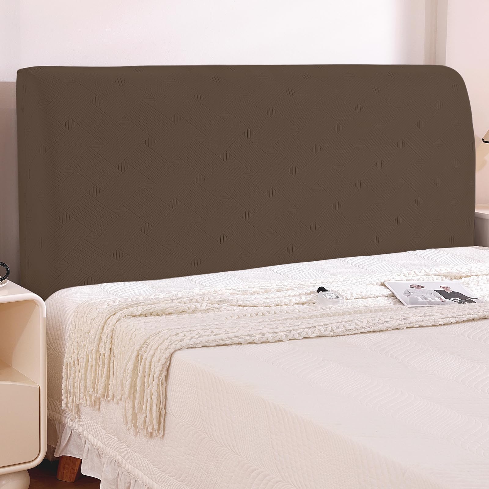 Ystyle Bettkopfteil Bezug, Weicher Staubdicht Headboard Cover, Abnehmbarer Strecken Kopfteil Bezug, Kratzfester Überzug Bett Betthusse Kopfteil Für Schlafzimmer (180cm, Kaffee)