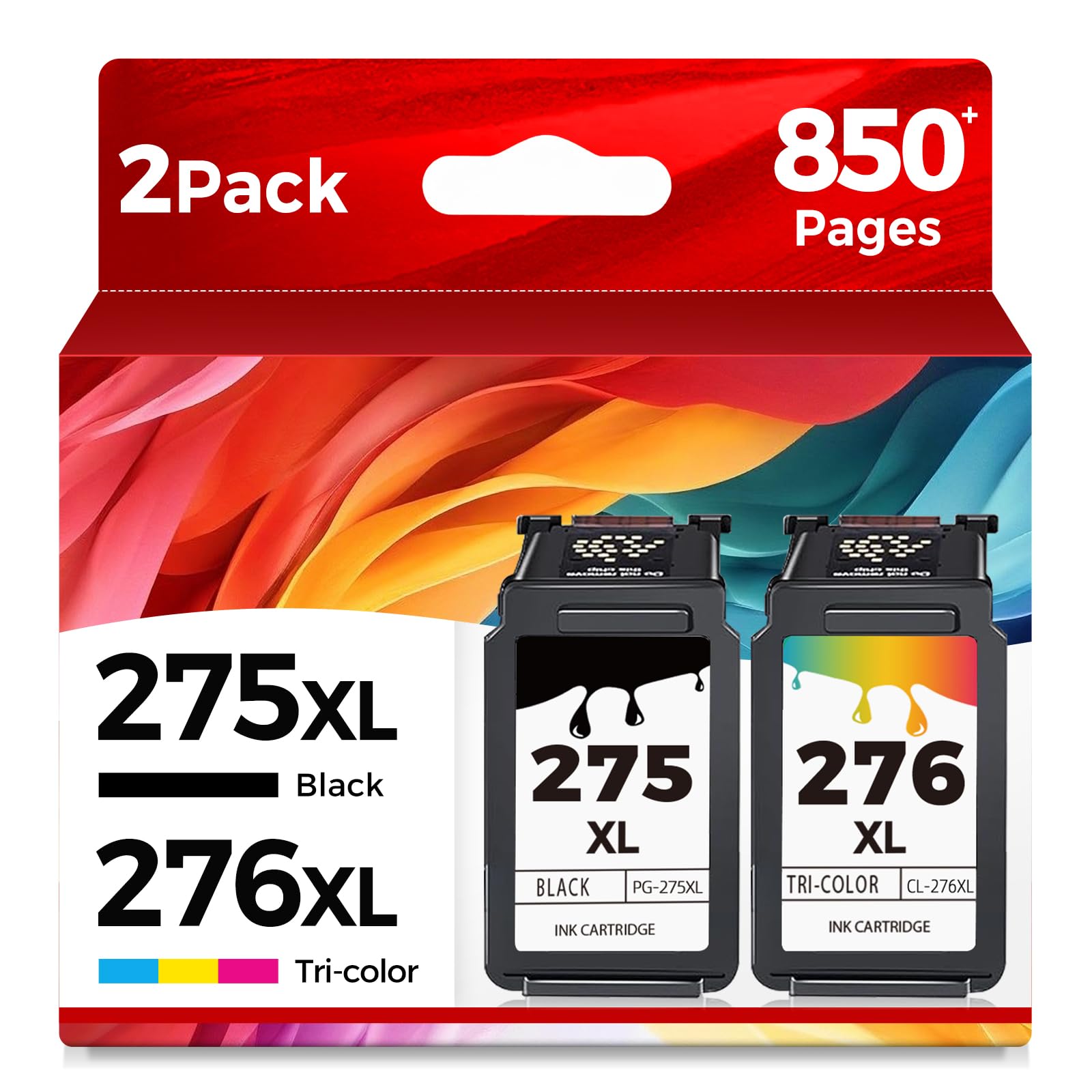Ubinki 275XL 276XL Compatible Ink Cartridge Replacement for Canon Ink 275 276 (Black Color Combo, 2-Pack) PG275 CL276 XL for TS3522 TR4720 TR4722 TS3520 TS3500 TR4700 TS3700 TS3720 TS3722 Printer