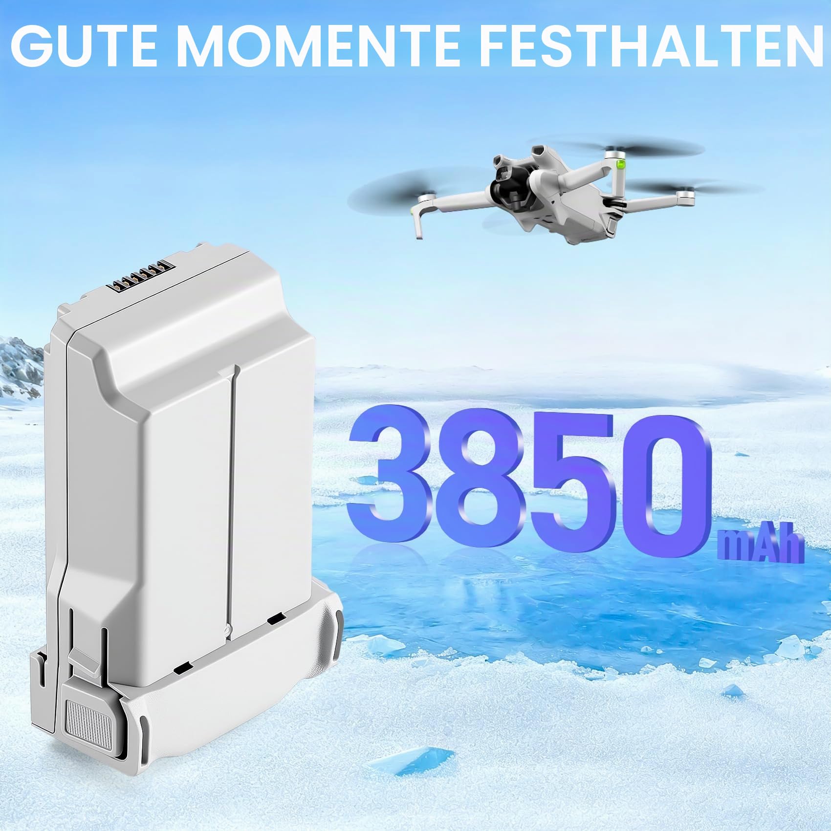 2 Stück Intelligenter Flight Mini 4 Pro/3 Series Akku Ladegerät Kit,3850mAh Mini 3 Akku mit Bidirektionalem Zwei-Wege-ladegerät für 47–51 Minuten Max Flug, Kompatibel mit DJI Mini 4 Pro/3/3
