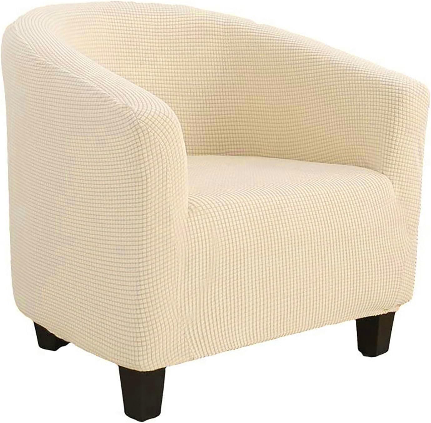1 Piece Club Chair Slipcover, Spandex Tub Chair Slipcover Stretch Barrel Chair Covers with Elastic Bottom Armchair Cover Washable Furniture Protector-Dark Grey-1 Piece