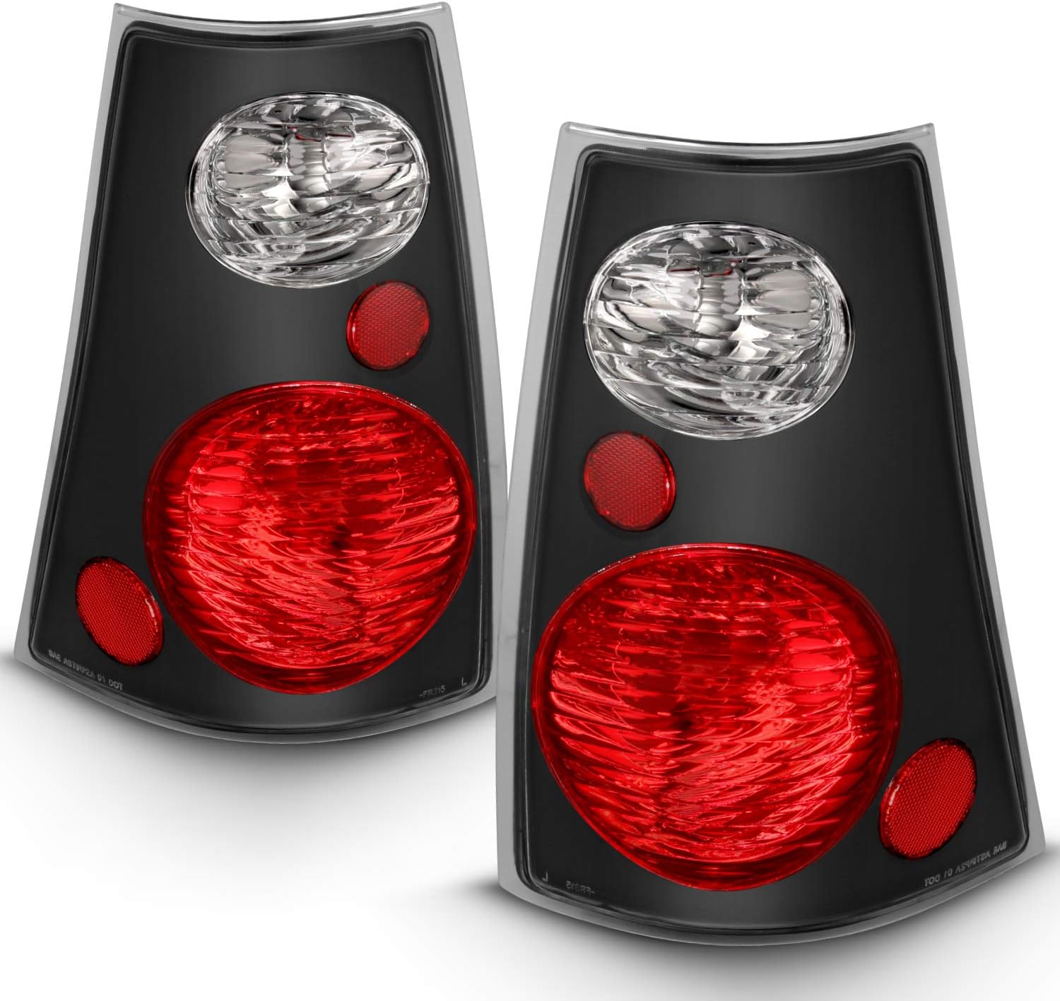AmeriLite Black Replacement Brake Tail Lights Set For 01-05 Ford Explorer Sport Trac - Passenger and Driver Side