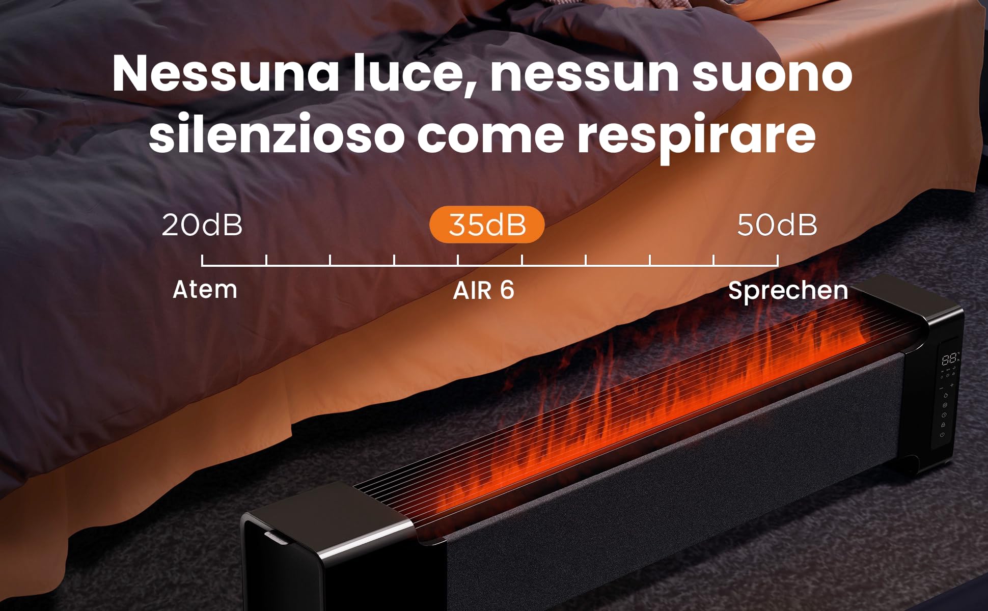 AIRMATE Camino Elettrico 113cm, Stufa Elettrica und Luftbefeuchter 2 in 1 con Telecomando, 2000W Camino Elettrico Silenzioso con Pannello LED Timer 24h ECO Riscaldamento Rapido Effetto Fiamma 3D