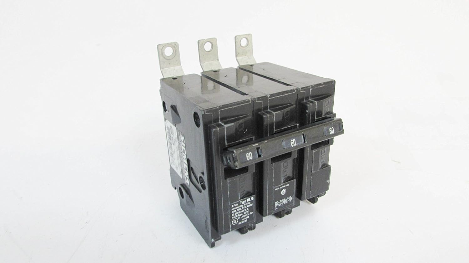 Siemens SIEB360H SIE B360H 3P 60A Bolt ON CB, Black - Circuit Breakers - 
