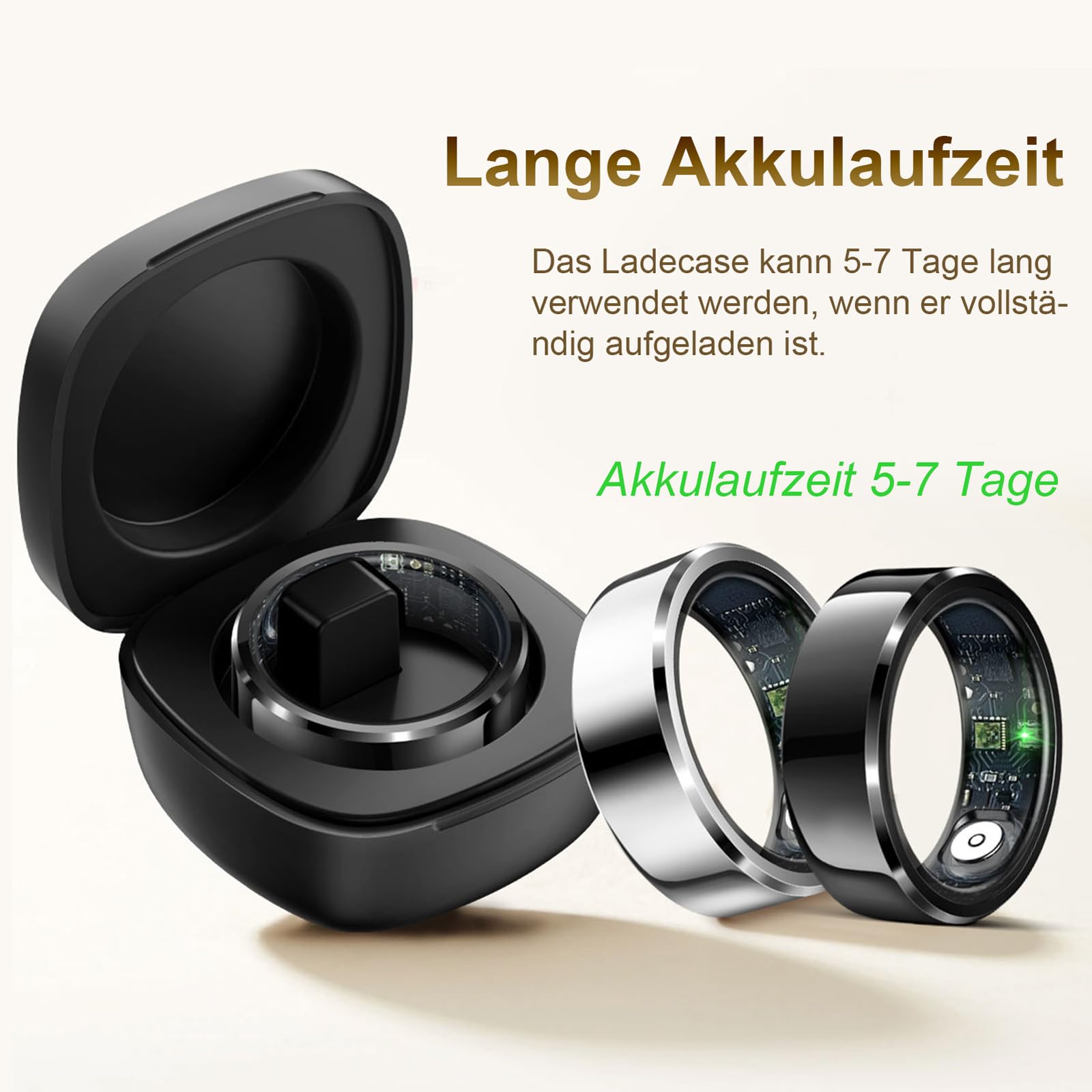 Bague intelligente podomètre Android iOS Fitness Bague de suivi pour homme et femme Fréquence cardiaque Étanche 5ATM Tracker de sommeil Bague intelligente Tracker d'activité Bague de santé