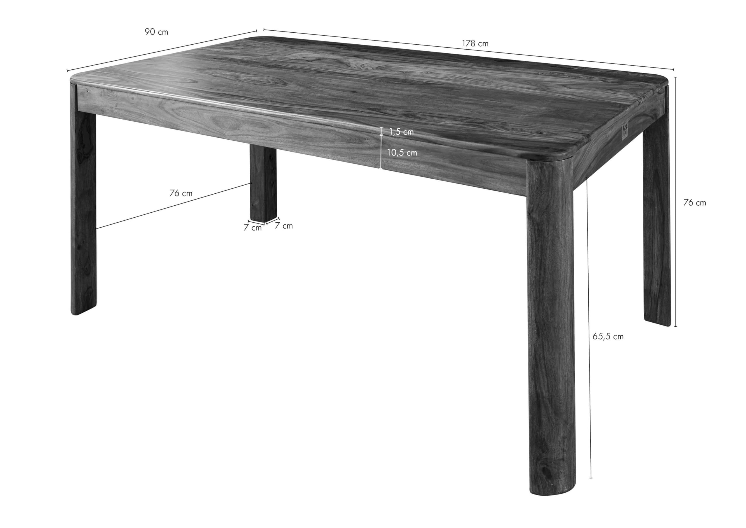 MASSIVMOEBEL24.DE | Esstisch Sheesham 178x90x76 walnuss gewachst Toronto #226